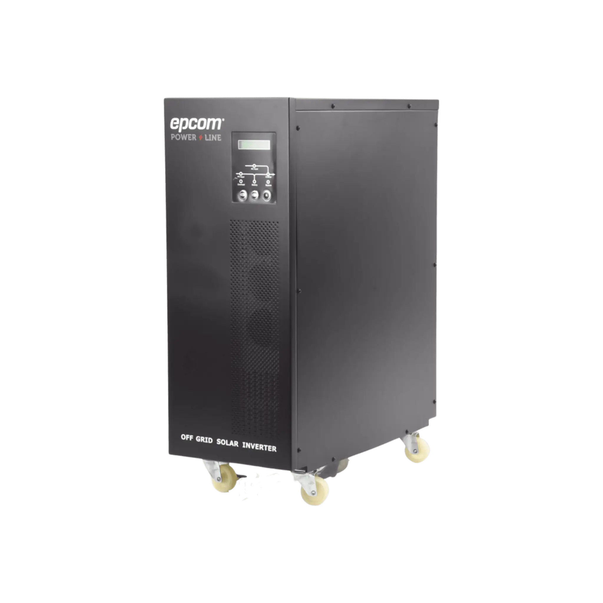 Inversor / Cargador para sistemas tipo isla de 192Vcc/120VCA de 5000W onda sinusoidal pura con controlador MPPT. Administre una fuente fotovoltaica, la red eléctrica y recargue su banco de baterías y su consumo sin problemas.