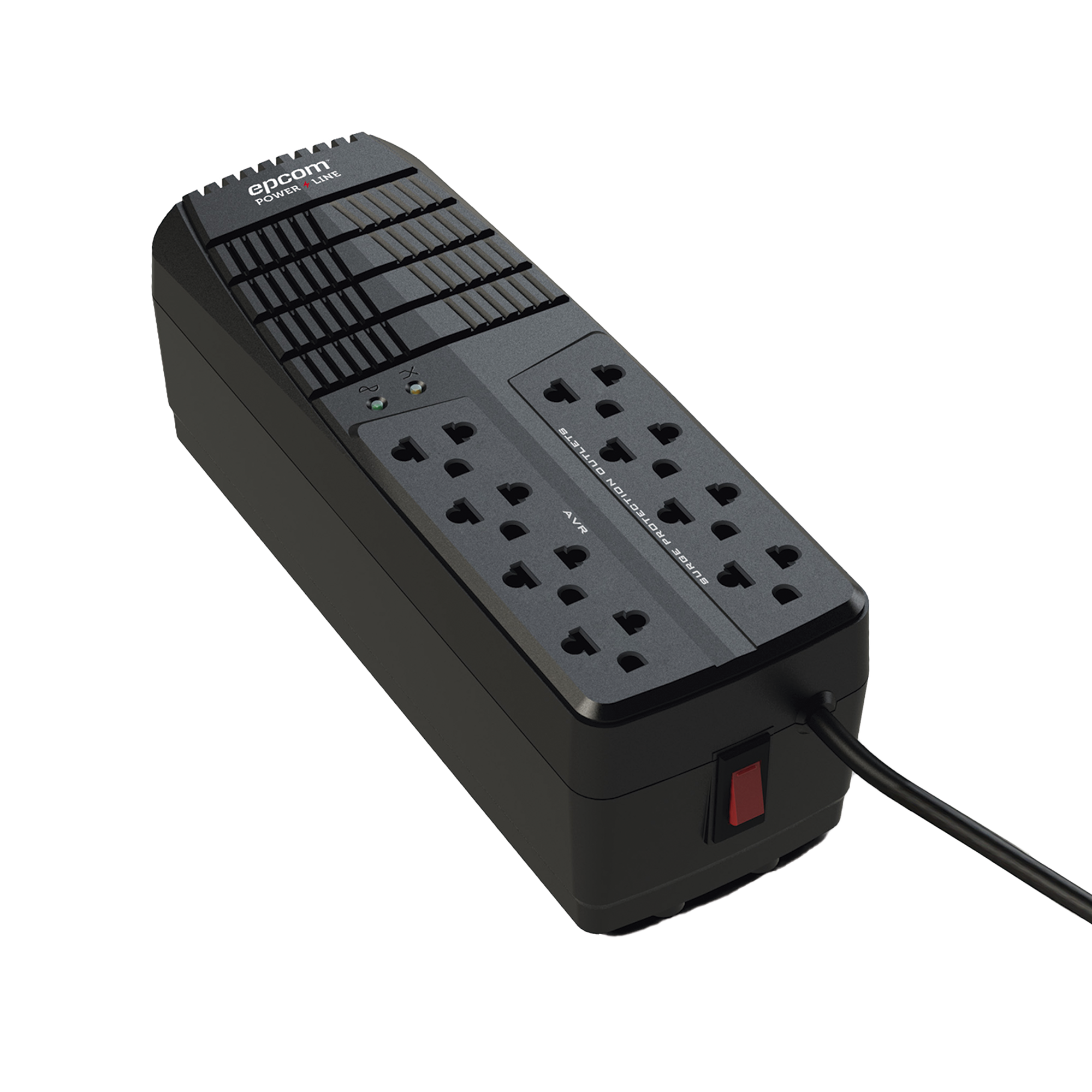 Regulador de Voltaje 2000 VA-1000 W / 4 Contactos con AVR / 4 Contactos con Supresor de Picos / Protección RJ11