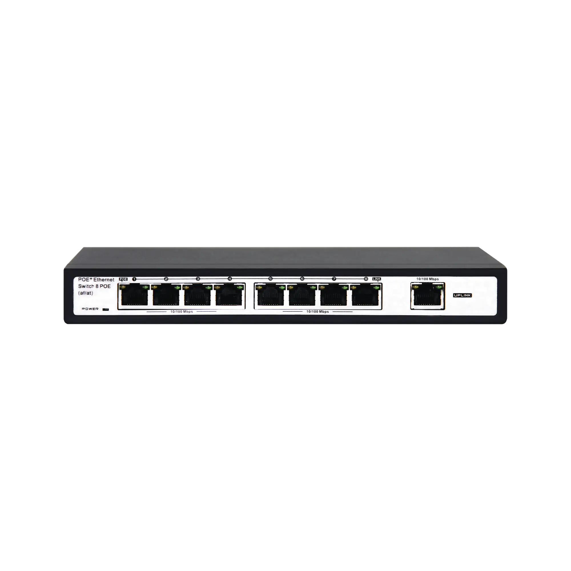 Switch PoE / 100 Metros PoE / 8 puertos 802.3af/at ( 132.5 W ) 10/100Mbps + 1 puerto Uplink