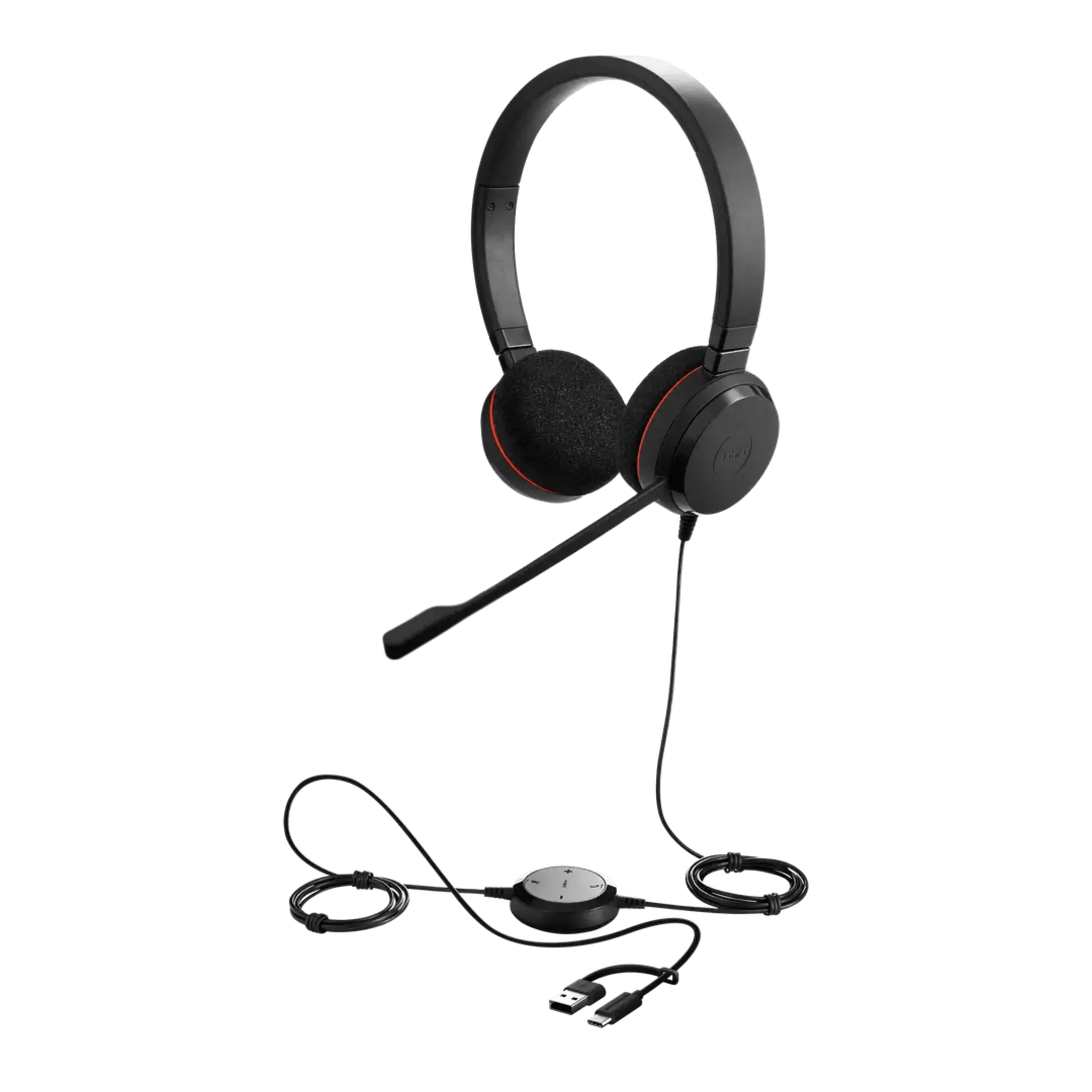 Jabra Evolve 20 DUO con Conexión USB C/A, Micrófono con Cancelación de Ruido de Ultima Generación, Configuración Plug and Play (4999-823-169)