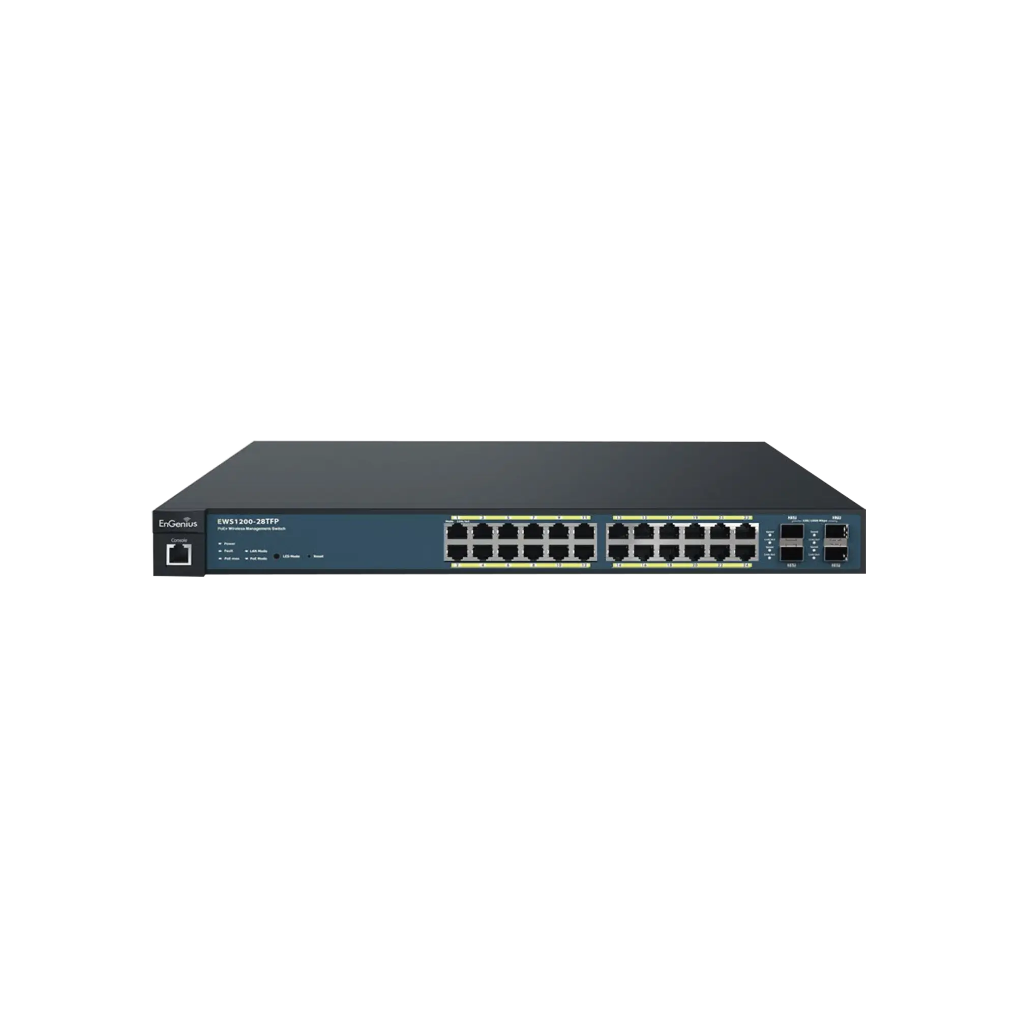 Switch PoE Administrable  de 24 Puertos Gigabit, 4 Puertos SFP, Soporta Hasta 410 W con Opción de Controlador para Serie Neutron y Enturbo.