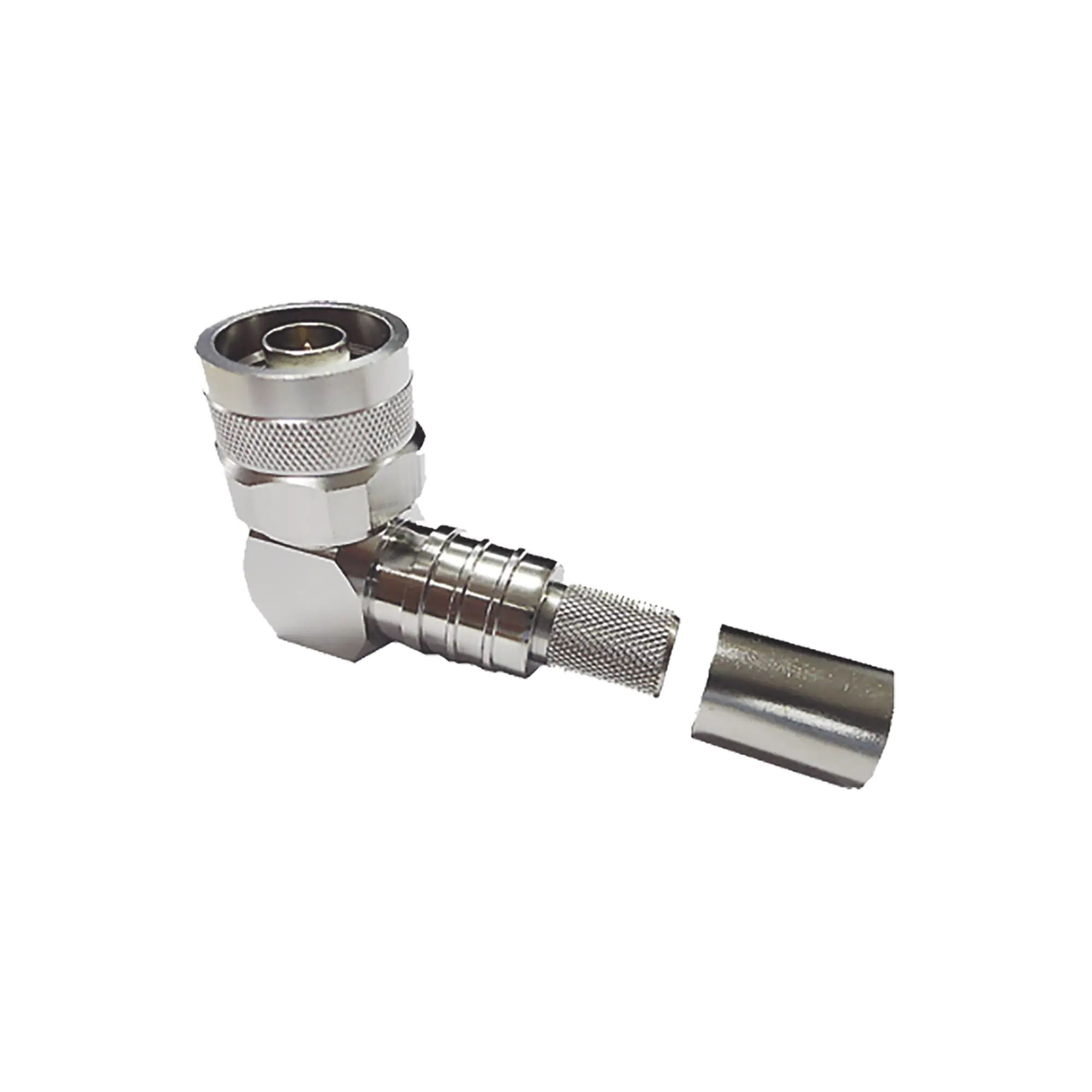 Conector N Macho Angulo Recto, Plegable Hex. con Pin Cautivo para cables Tipo RG8