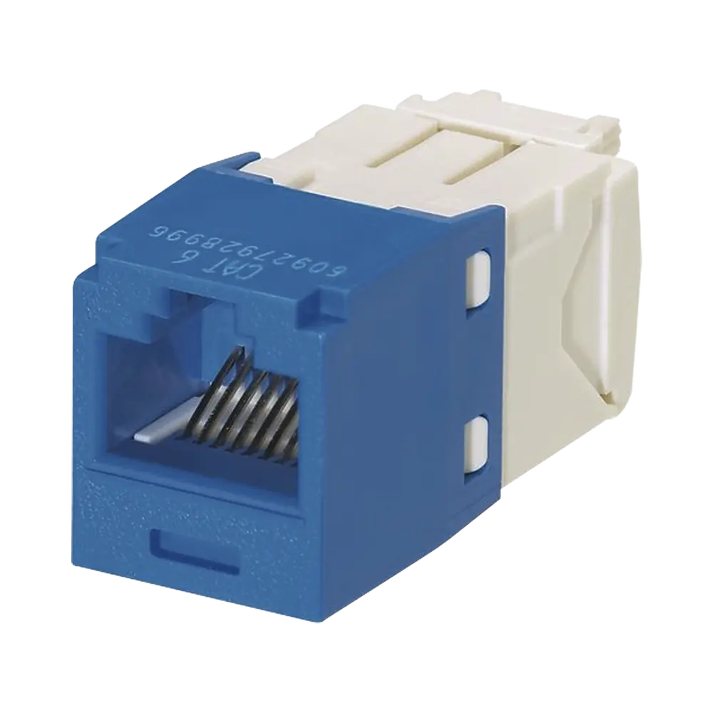 Conector Jack RJ45 Estilo TG, Mini-Com, Categoría 6, de 8 posiciones y 8 cables, Color Azul