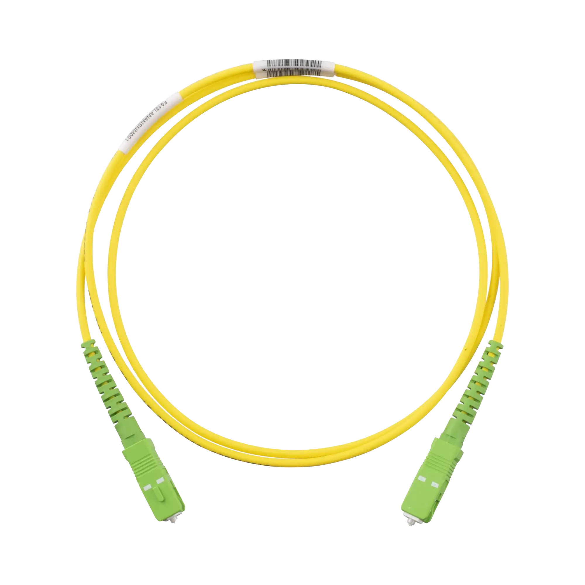 Jumper de Fibra Optica Monomodo 9/125 OS2, SC/APC-SC/APC Simplex, OFNR (Riser), Color Amarillo, 1 Metro