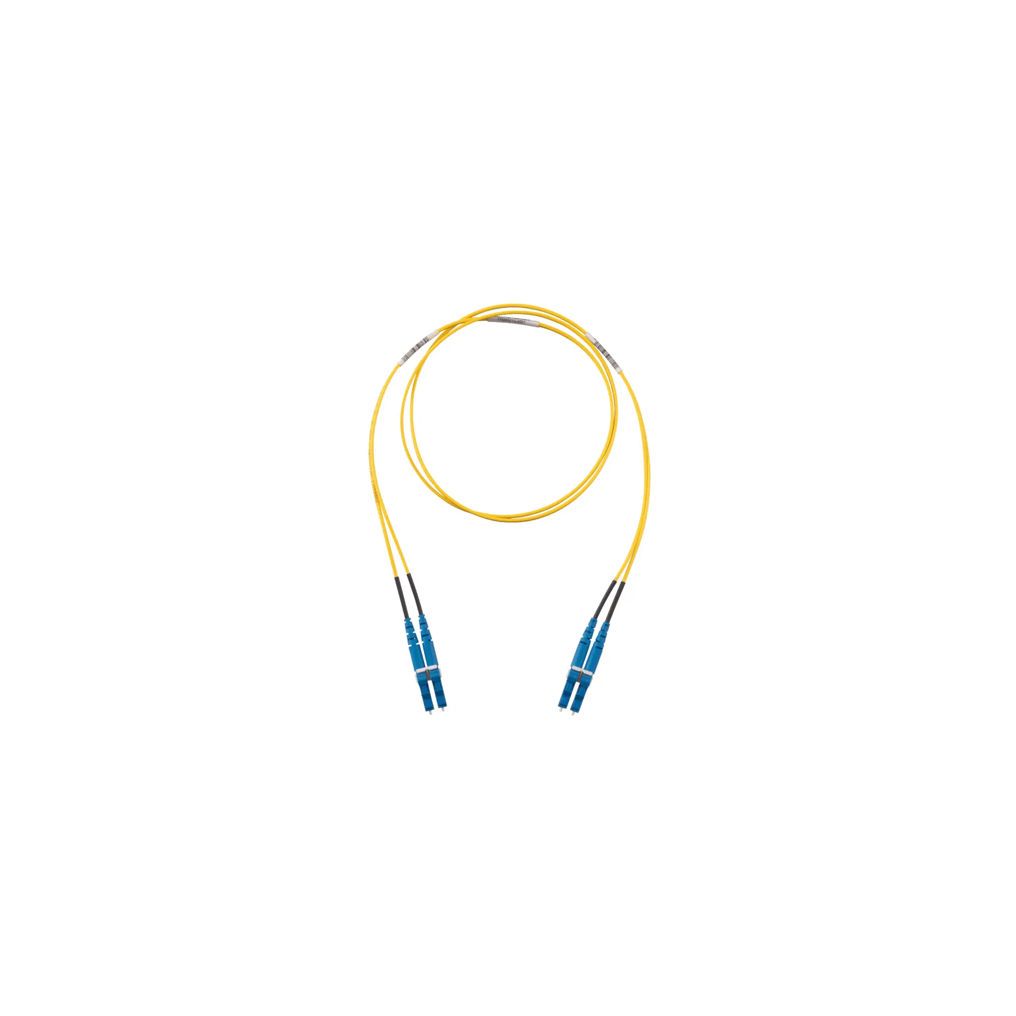 Jumper de Fibra Optica Monomodo 9/125 OS2, LC-LC Duplex, LSZH (Cero Halógenos), Color Amarillo, 1 Metro