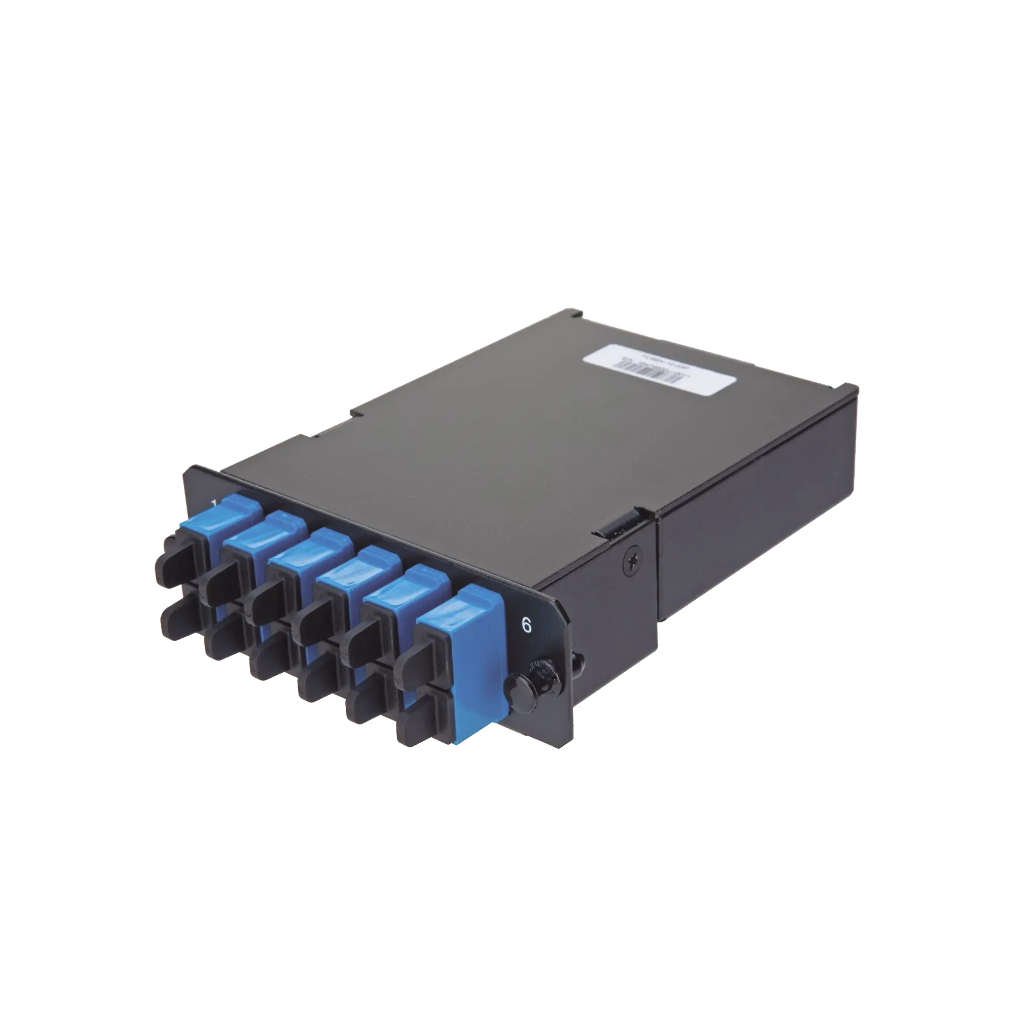 Placa Acopladora de Fibra Óptica FAP, Con 12 Pigtails y 6 Conectores LC Duplex (12 Fibras), Para Fibra Monomodo OS1/OS2, Color Azul