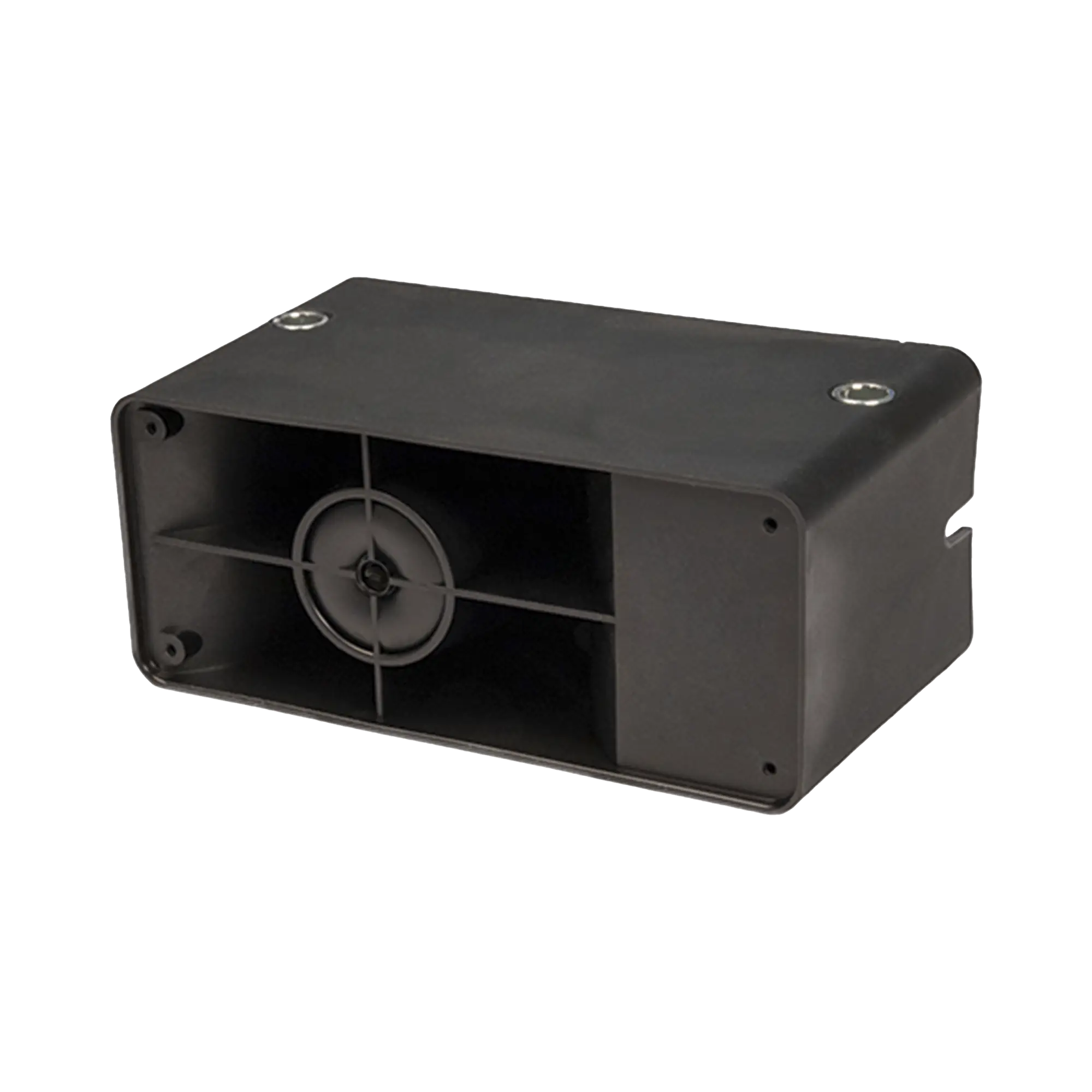 Alarma de reversa vehicular con montaje universal, 12-24 Vcc, 117 dBA