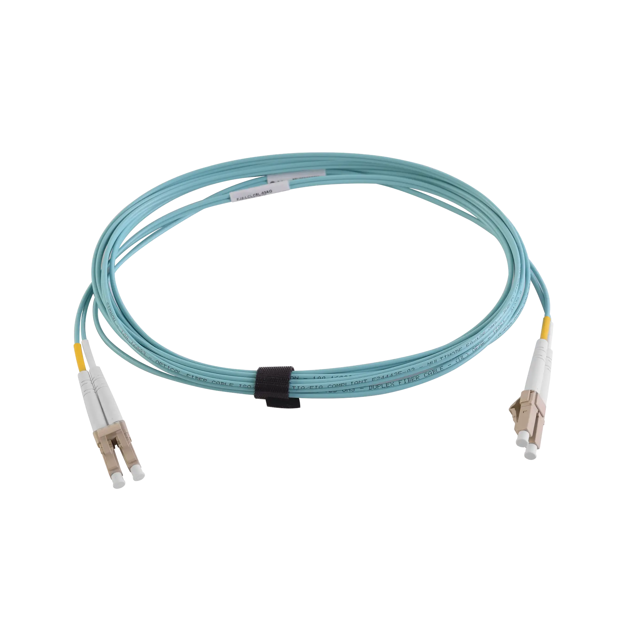 Jumper de Fibra Óptica Multimodo 50/125 XGLO OM3, LC-LC Duplex, OFNR, Color Aqua, 3 Metros
