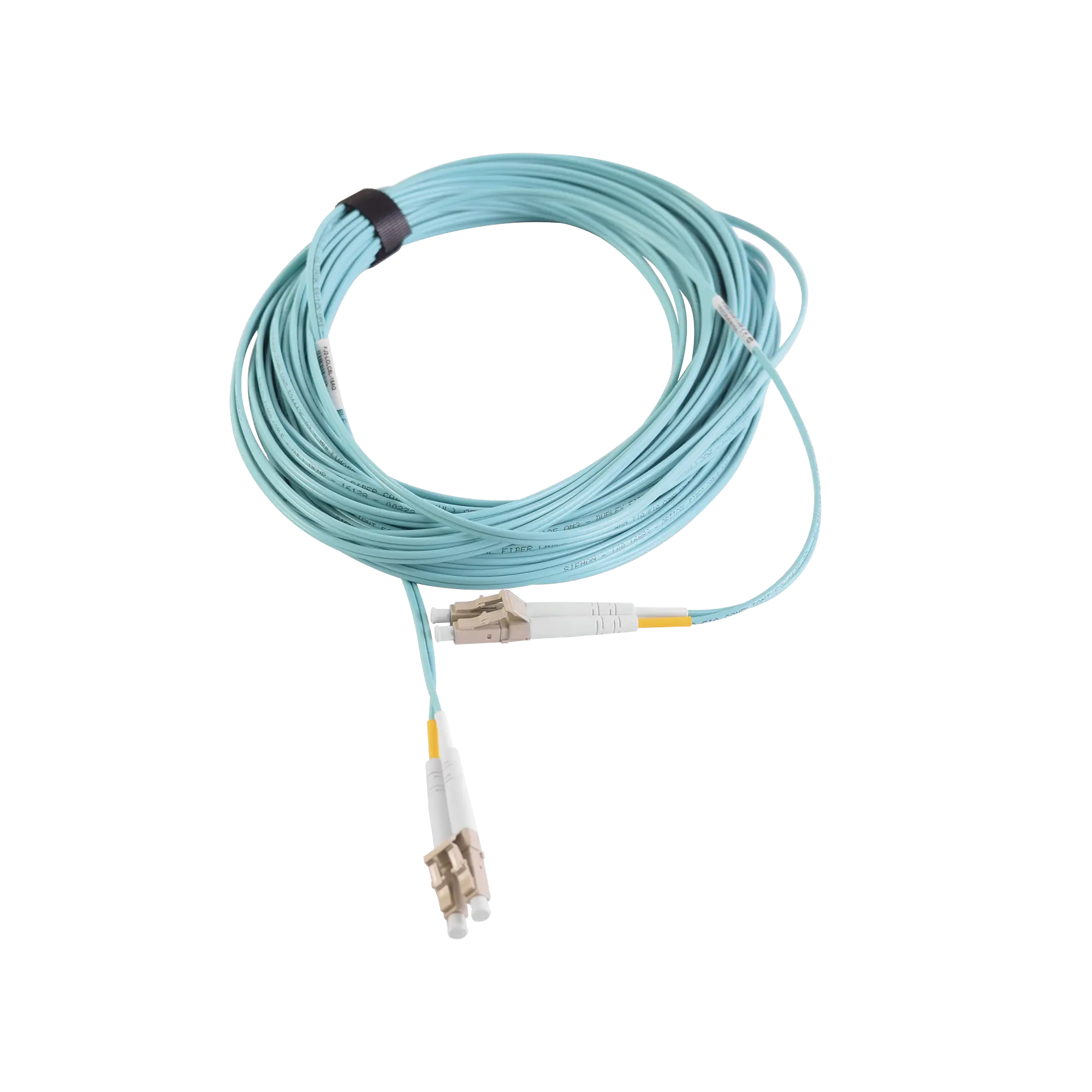 Jumper de Fibra Óptica Multimodo 50/125 XGLO OM3, LC-LC Duplex, OFNR, Color Aqua, 10 Metros