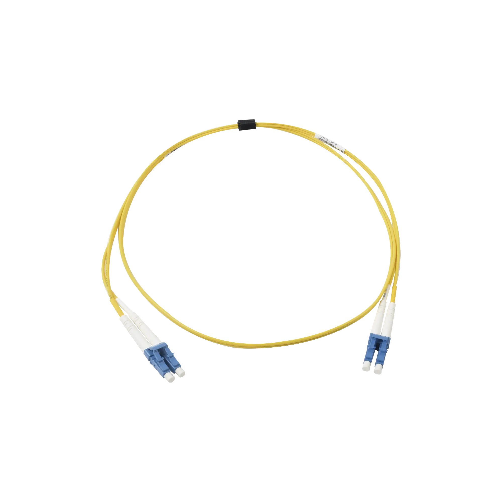 Jumper de Fibra Óptica Monomodo (OS2), XGLO, Riser, LC/UPC-LC/UPC Duplex, OFNR, Color Amarillo, 1 Metro