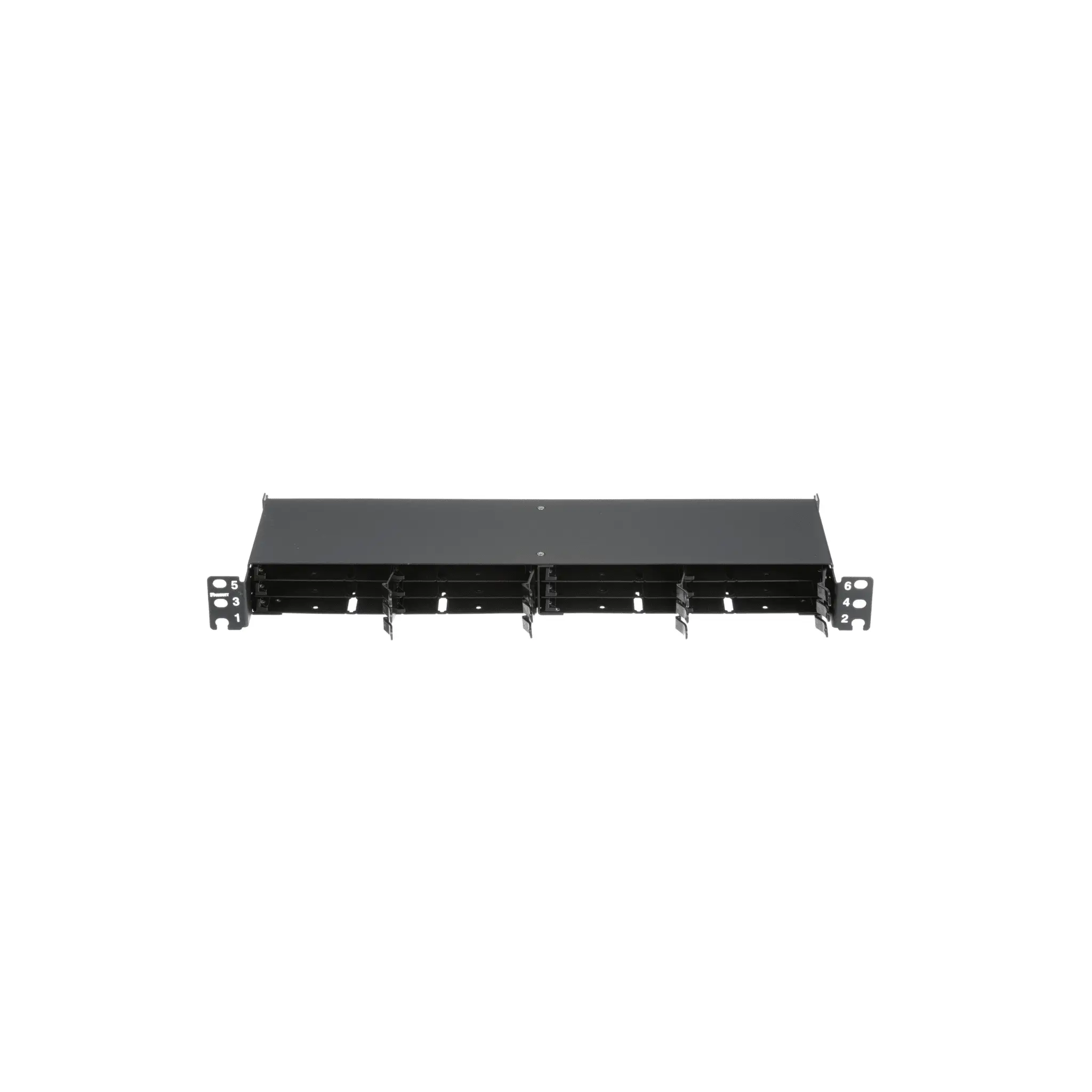 Panel de Distribución de Fibra Óptica, Acepta 12 Cassettes HD Flex™ en 6 Espacios, Hasta 144 Fibras, 1 UR