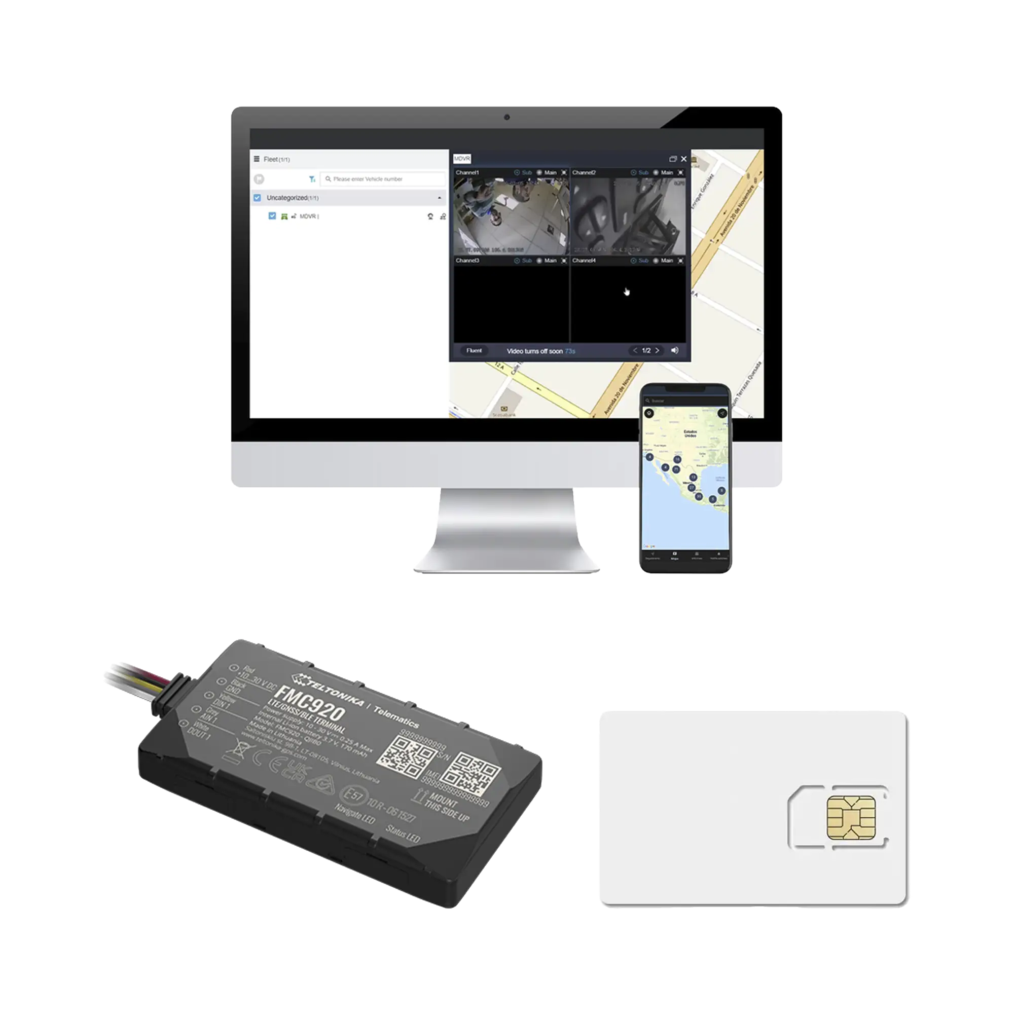 Kit Rastreador Vehicular 4G LTE CAT 1 y 2G/ Anualidad de SIM600MB1Y / Anualidad de EPCOMGPSCODE