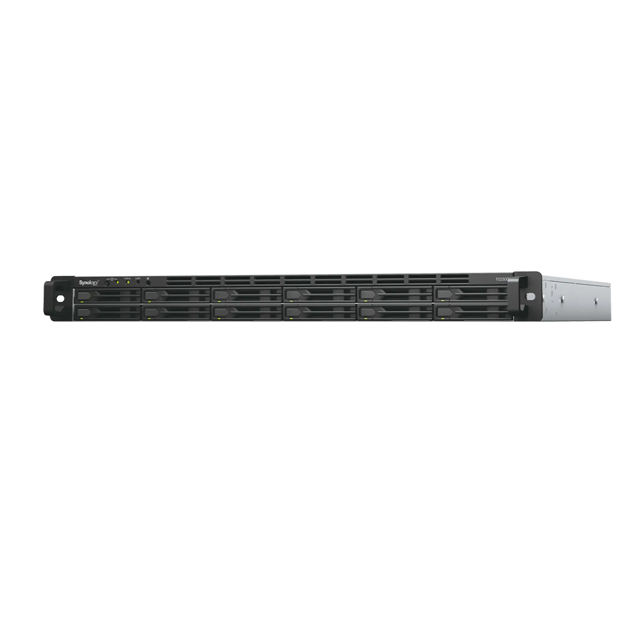Servidor de Almacenamiento FlashStation FS2500/S | 12 BahÃas SSD SATA 2.5″ | 1U | 170,000 IOPS Lectura | 82,000 IOPS Escritura | 2 Puertos 10GbE | 2 Puertos 1GbE | Compatibilidad VMware, Hyper-V, XenServer, OpenStack .