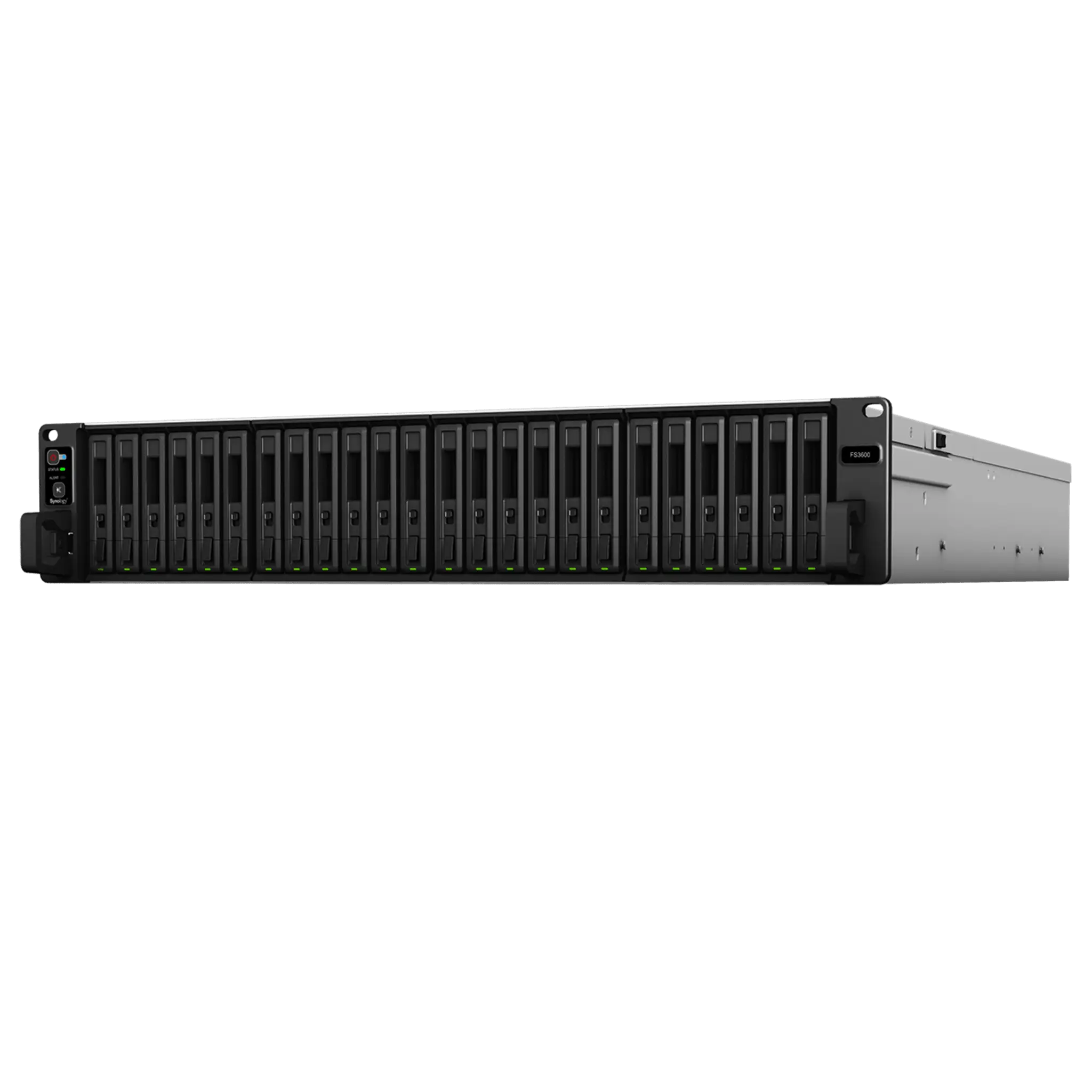 NAS Todo Flash FlashStation FS3600 | 24 Receptáculos | Intel Xeon D-1567 12 Núcleos | 16 GB RAM (Ampliable a 128 GB) | 195,000 IOPS Escritura Aleatoria iSCSI 4K | 10 GbE | Compatible con Virtualización | Protección de Datos Int
