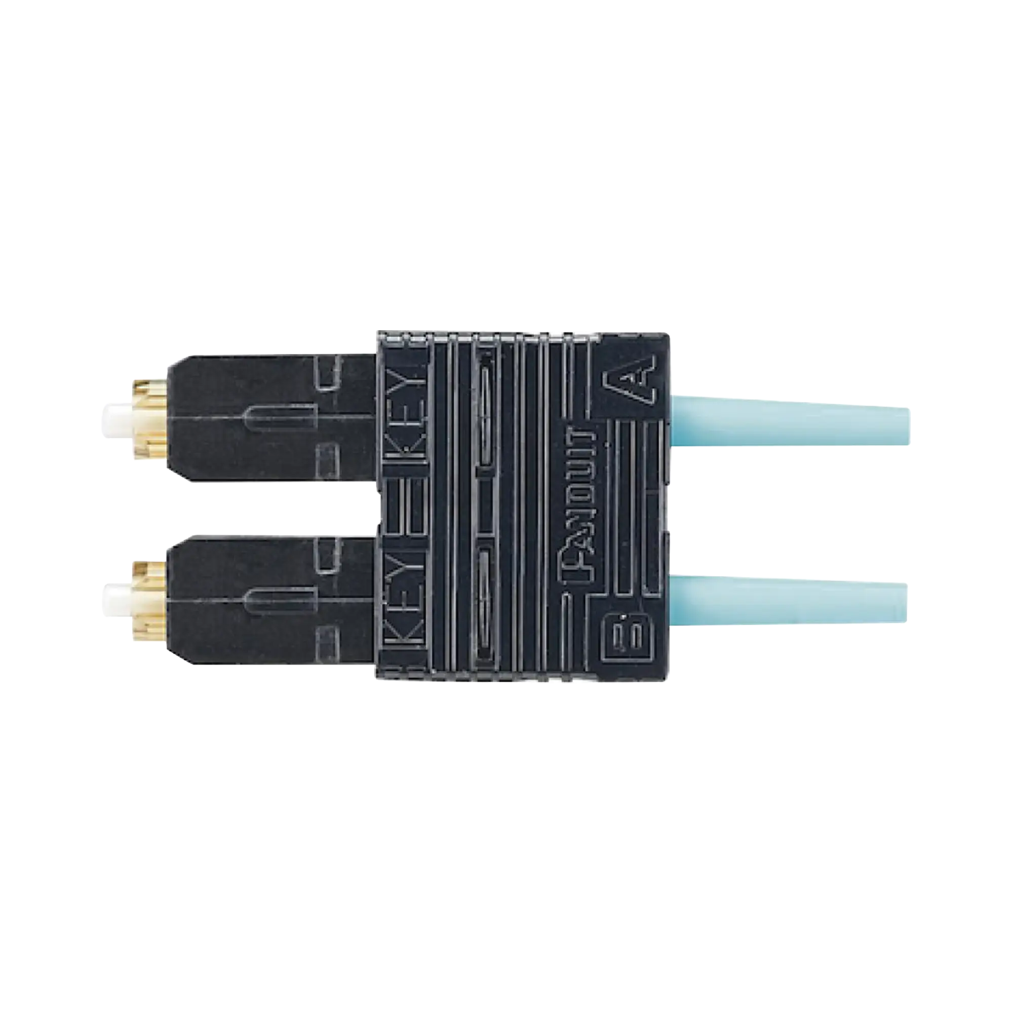 Conector de Fibra Óptica SC Duplex OptiCam, Multimodo 50/125 OM3/OM4, Pre-pulido, Color Aqua