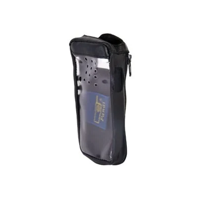 Funda reforzada de piel, cierre lateral y visor frontal plástico. Aéreos IC-A14/21, IC-A14S/01 e IC-A14/25.