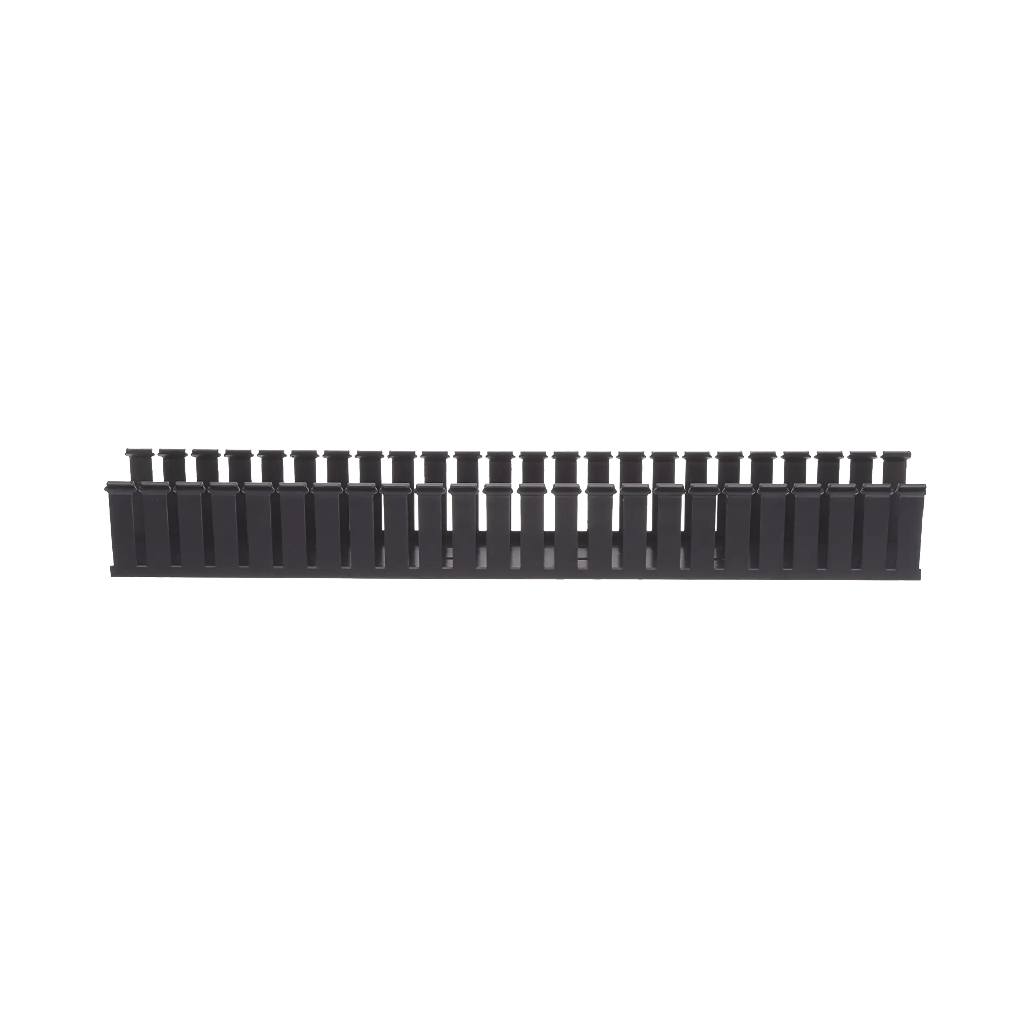 Canaleta Ranurada de PVC sin Tapa, Tipo G, 82.6 mm de Ancho, 79.2 mm de Alto y 1828.8 mm de Largo, Color Negro