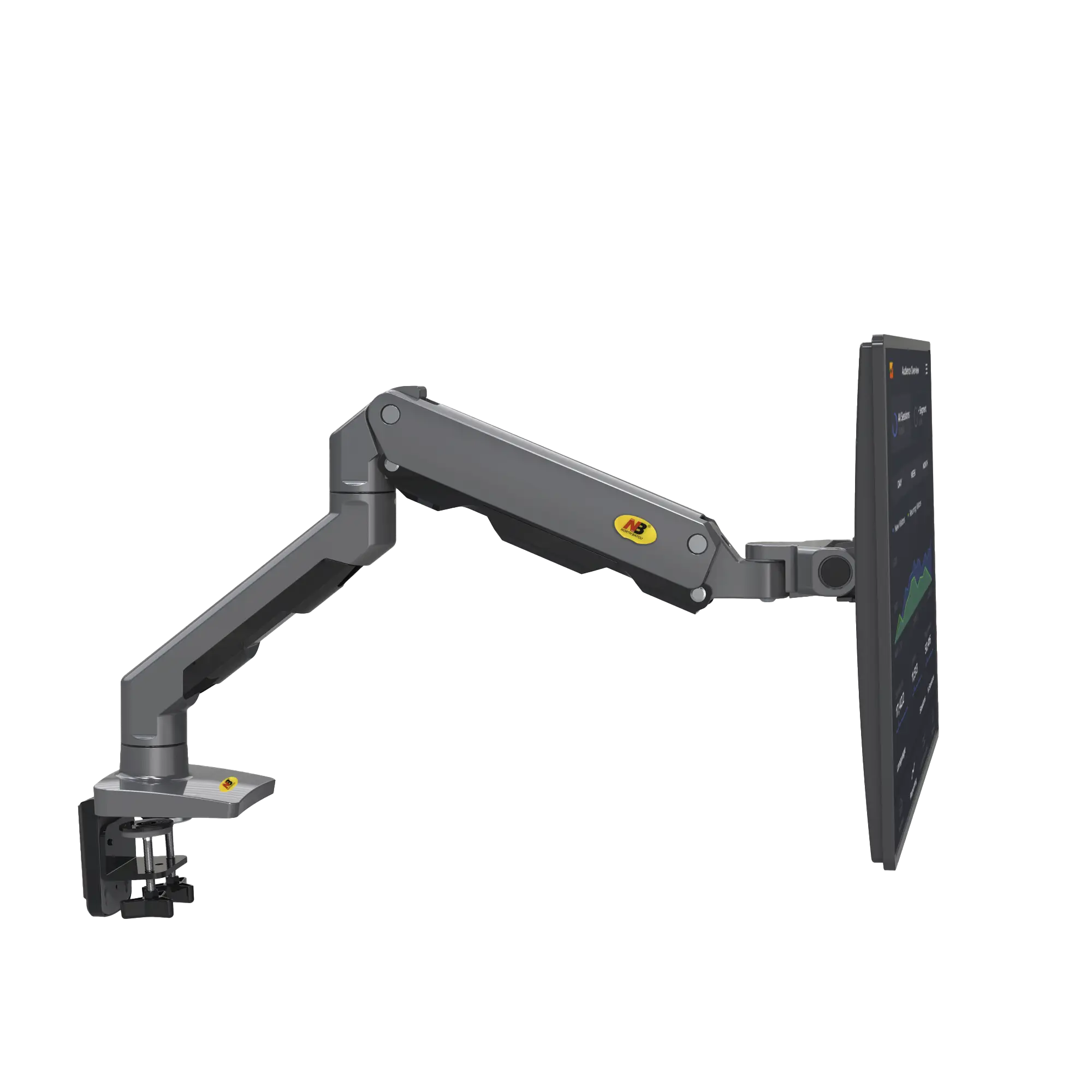 Montaje de Escritorio Articulado para Monitores de 27-45″ / Soporta hasta 15 kg / Vesa 75 x 75 / 100 x 100 / Acero / Giro: 360°