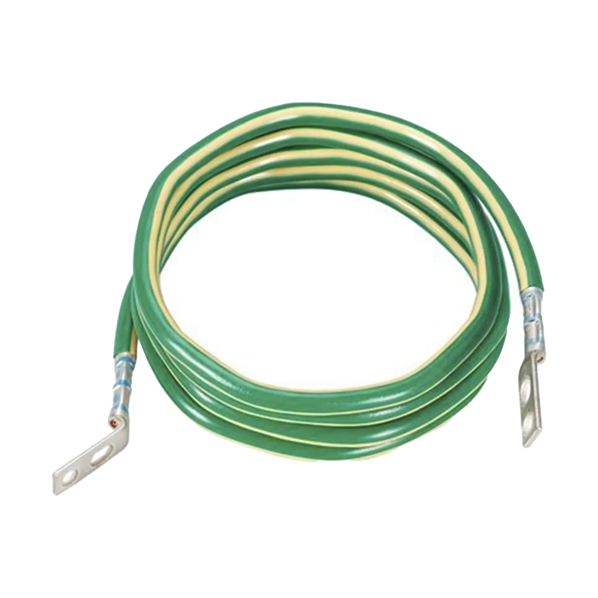 Jumper para Aterrizar Equipos, 6 AWG, con Terminal Doblada a 45 Grados, Para Conexión a Tierra y Terminal Recta Para Equipos, 3.6 m de Largo