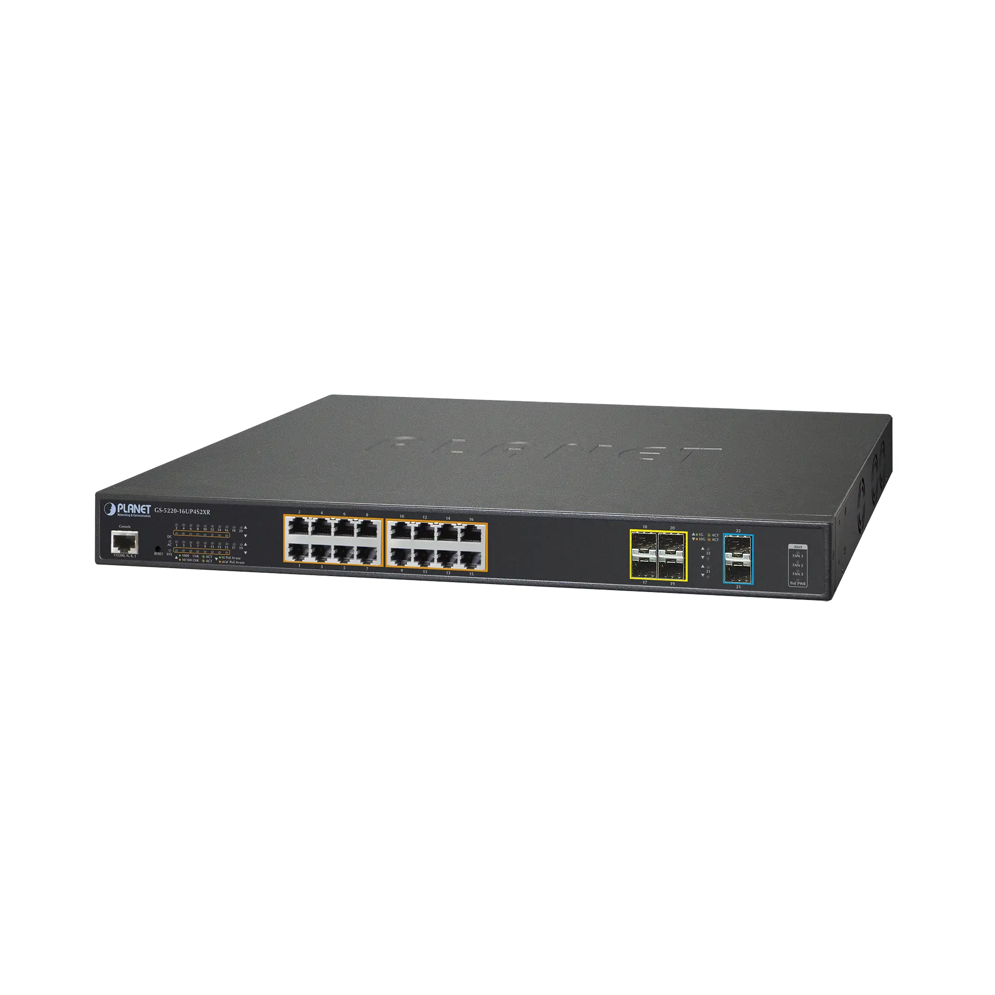 Switch Adminsitrable L2+, 16 puertos Ultra PoE 802.3bt, 4 puertos SFP, 2 puertos SFP+