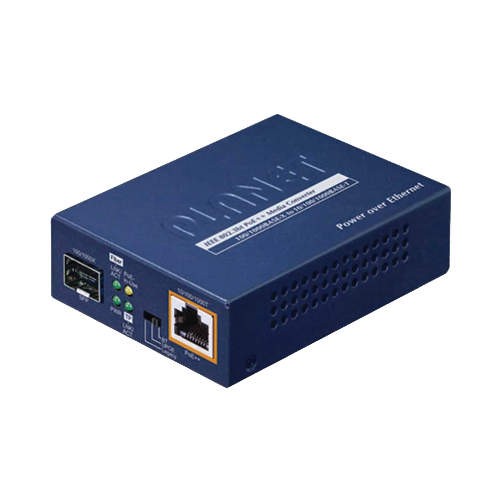 Convertidor de medios PoE++ 100/1000BASE-X SFP a 10/100/1000BASE-T 802.3bt (95 vatios)