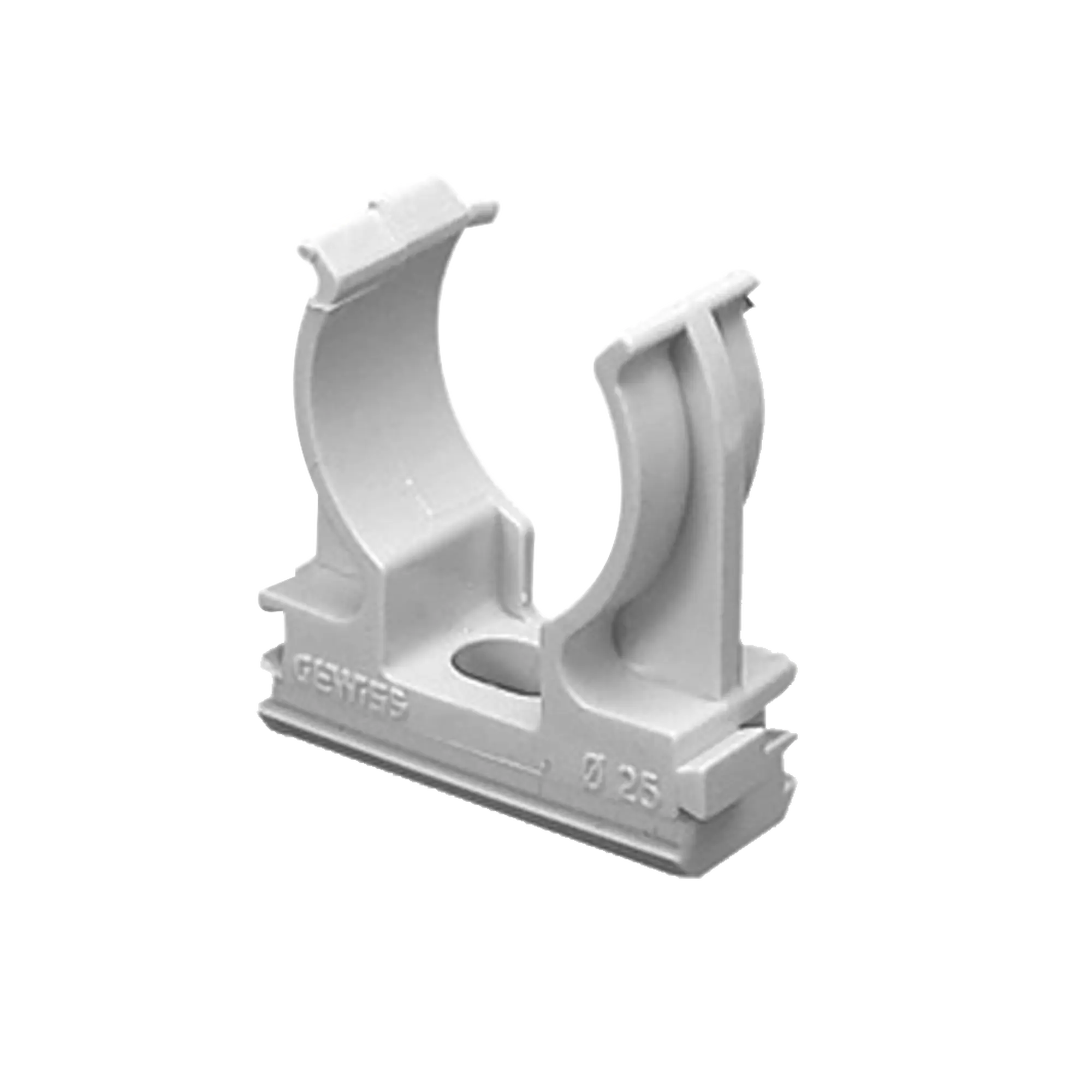 Soporte de presión (Abrazadera), PVC Auto-extinguible, abierto para tubería de 50 mm