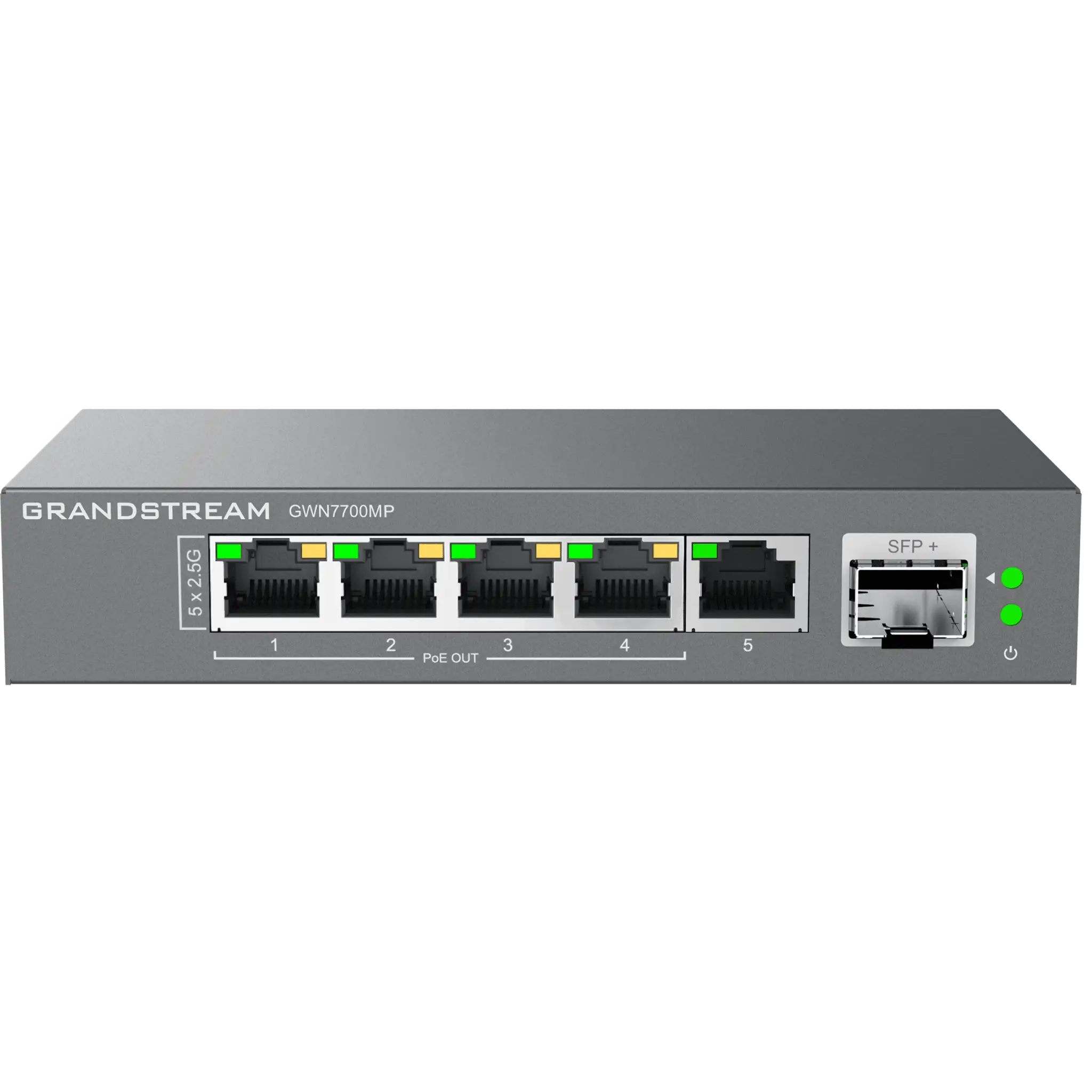 Switch de Red Multi-Gigabit No Administrable / 5 Puertos de2.5 Gbps (4 PoE) / Puerto SFP+ Fibra 1 o 10 Gbps / Montaje en Escritorio o Pared / Plug-and-Play / Tecnología Verde
