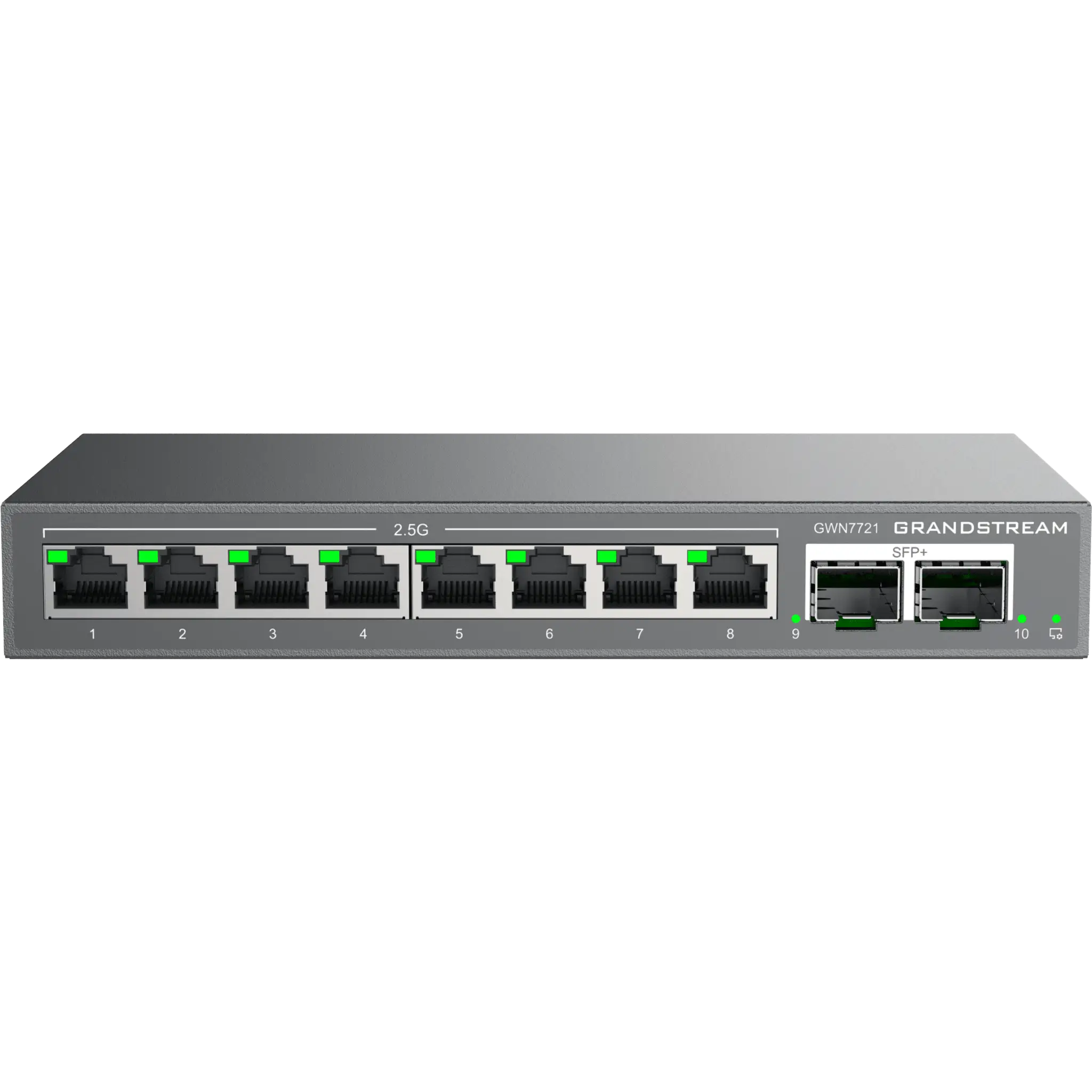 Switch L2 Lite Administrable de 10 Puertos / 8 Puertos Ethernet 2.5 Gigabits / 2 Puertos SFP+ 10 Gigabits / VLAN / QoS / Montaje en Escritorio o Pared / Compatible con GDMS