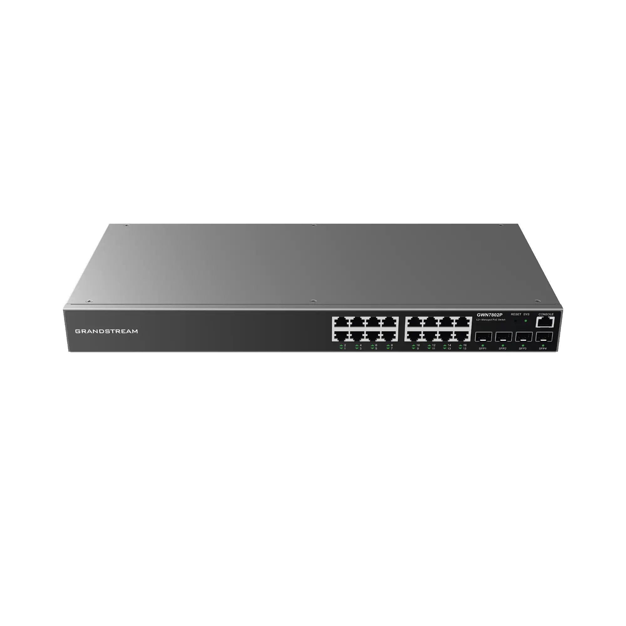 Switch Gigabit PoE+ Administrable / 16 puertos 10/100/1000 Mbps + 4 Puertos SFP Uplink / Hasta 240W / Compatible con GWN Cloud.