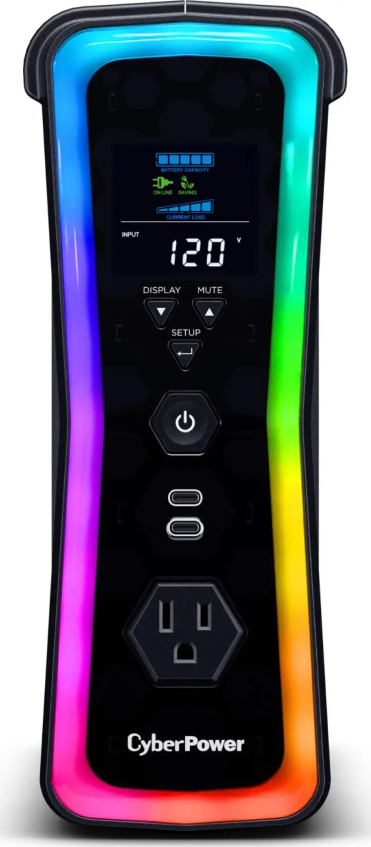 UPS Gamer de 1500 VA/1000 W, Topología Línea Interactiva, Entrada 120 Vca NEMA 5-15P, y 13 Salidas NEMA 5-15R, Puerto USB, Con Regulador de Voltaje (AVR)