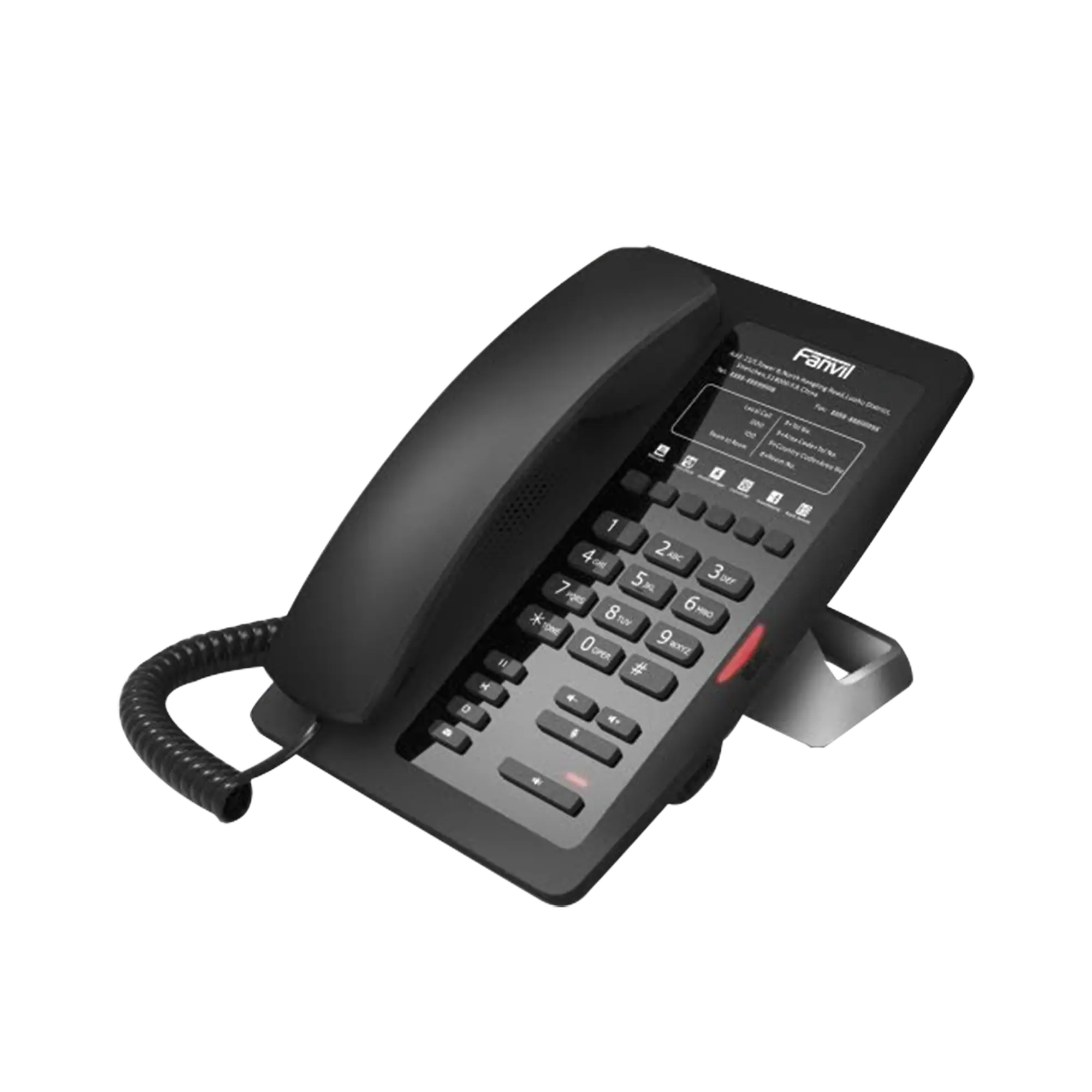 Teléfono IP para Hotelería, profesional con 6 teclas programables para servicio rápido (Hotline), plantilla personalizable con PoE