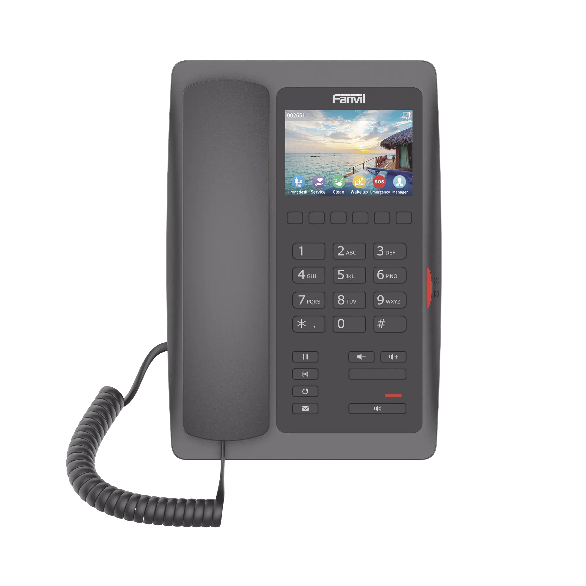 (H5W Color Negro)Teléfono IP WiFi para Hotelería, profesional de gama alta con pantalla LCD de 3.5 pulgadas a color, 6 teclas programables para servicio rápido (Hotline) PoE
