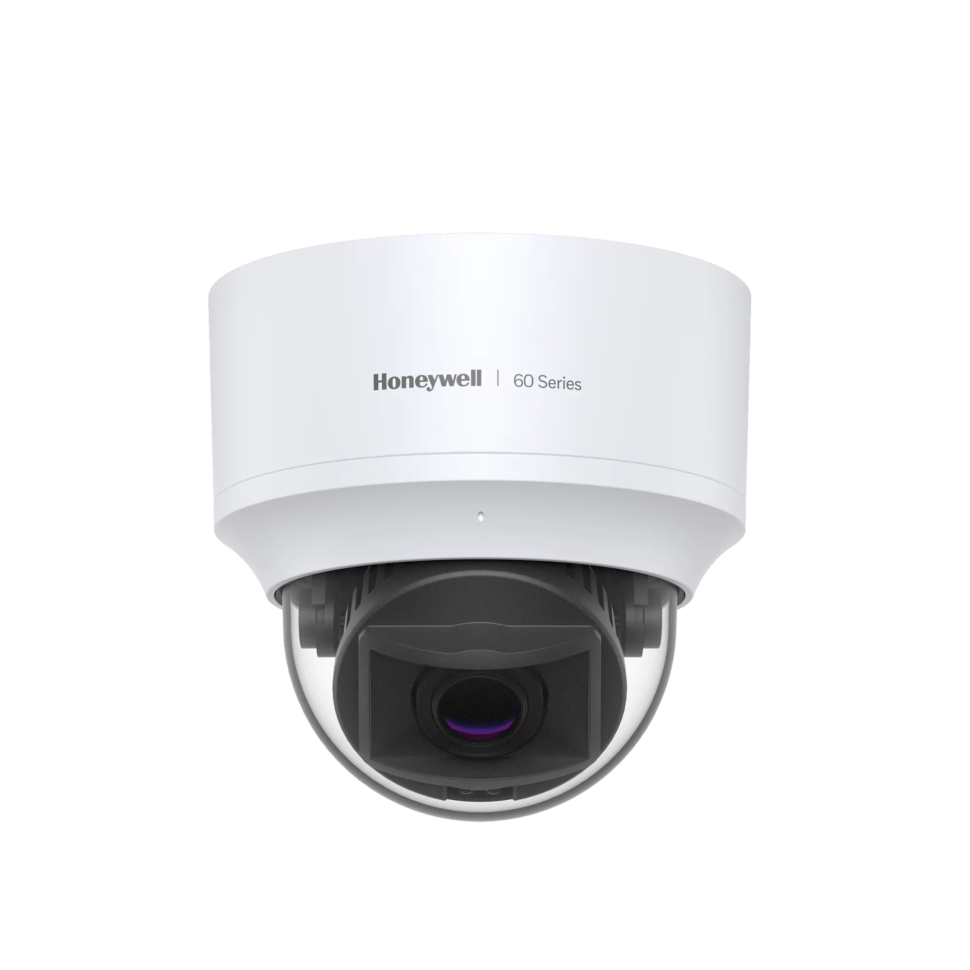 Domo IP 5 MP / Lente Mot. 7 a 22 mm / Interior / 30 mts IR / H.265 / NDAA / ONVIF / IP52 / IK10 / Detección Sabotaje / Movimiento / Rostros / Intrusión / Merodeo / Objeto Abandonado / Audio I/O / PoE / Serie 60 / Honeywell Security