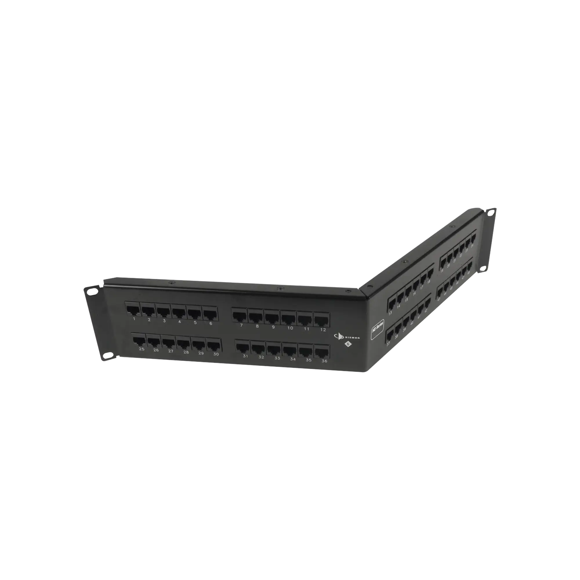 Patch Panel UTP HD6 CategorĂa 6, de 48 puertos, Angulado para alta densidad de puertos, 2UR