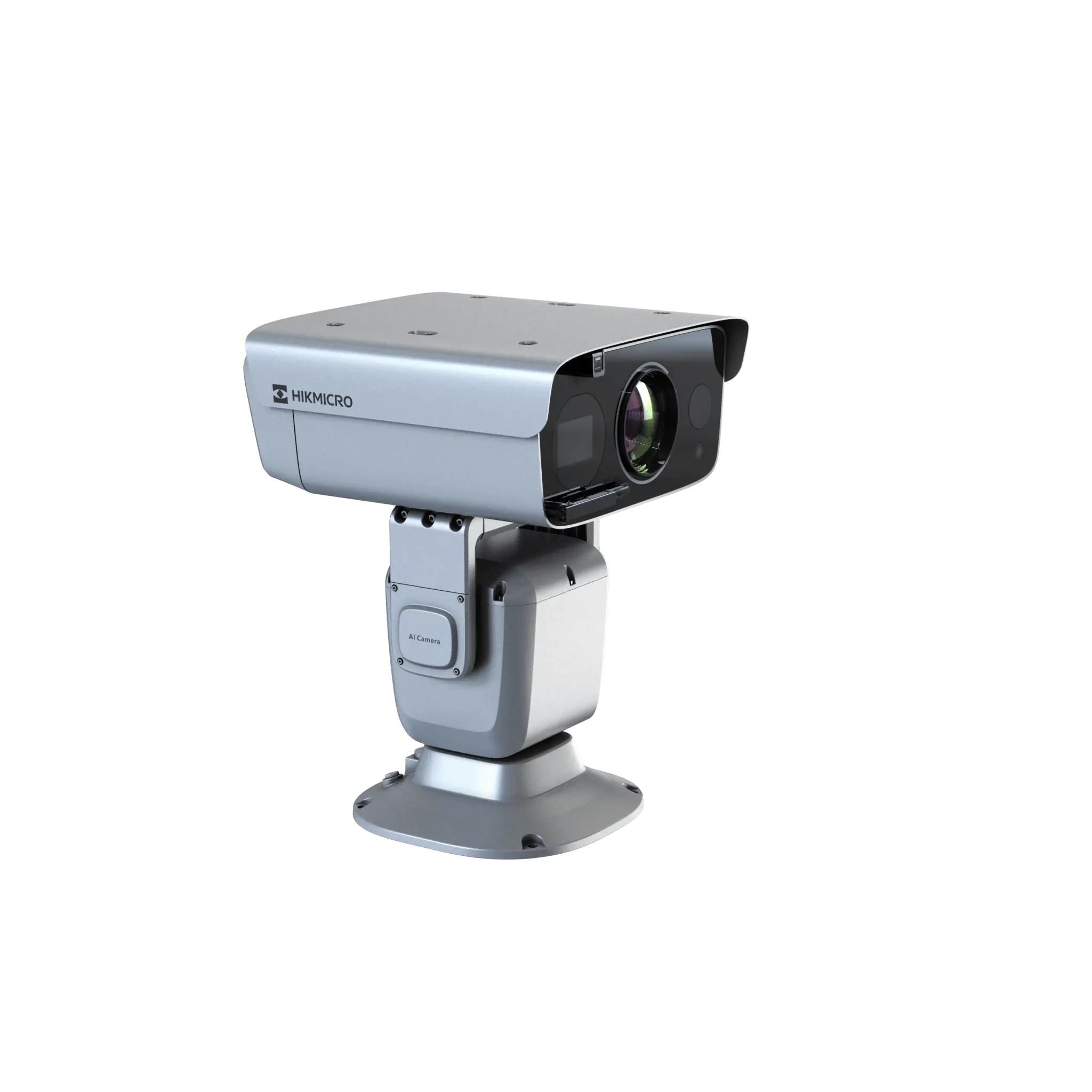 PTZ Punta de Poste IP Dual / Lente Térmico 100 mm (640 X 512) / Lente Óptico 56X Zoom (4 MP) / 800 mts IR Laser / 36 VCC / IP66 / Recubrimiento Anticorrosivo