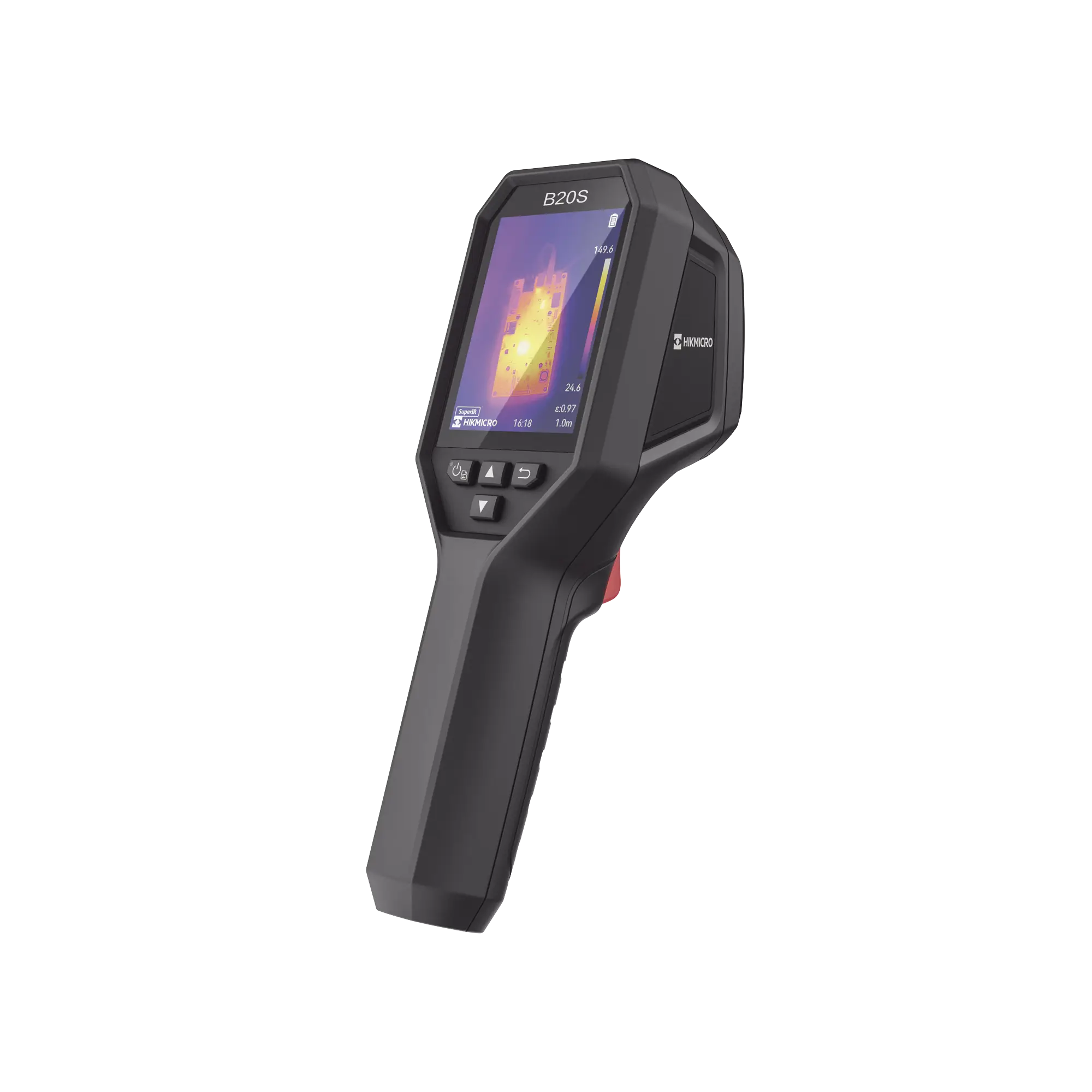 B20S – Cámara Termográfica Portátil / Resolución IR 256 x 192 y Visual 2MP / Rango de -20°C a 550°C / Pantalla LCD 3.2″ / SuperIR / Modos Fusión y PIP / Wi-Fi / Memoria 16GB