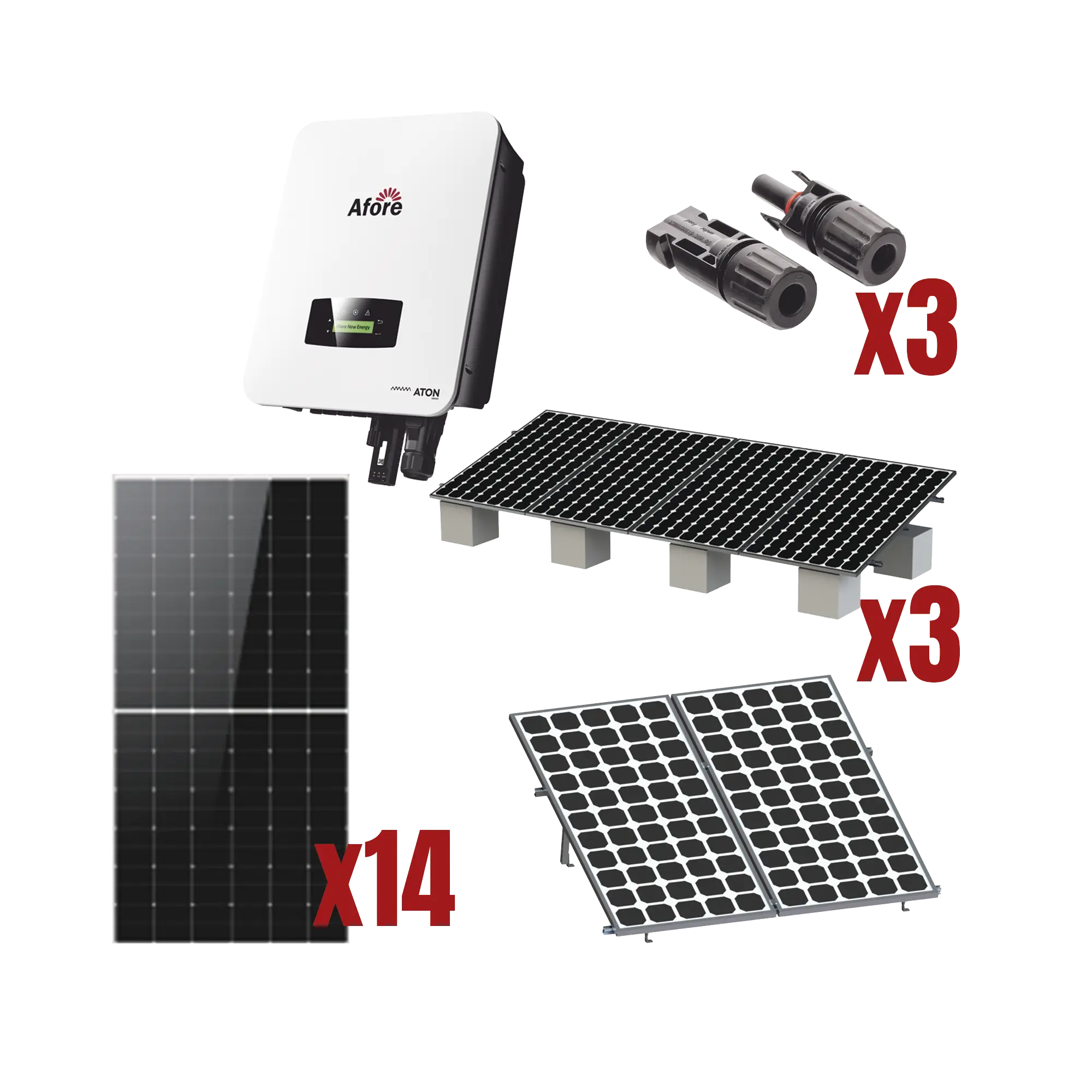 Kit Solar Interconexion / 8kW 220Vca / Inversor AFORE / Montaje Incluido