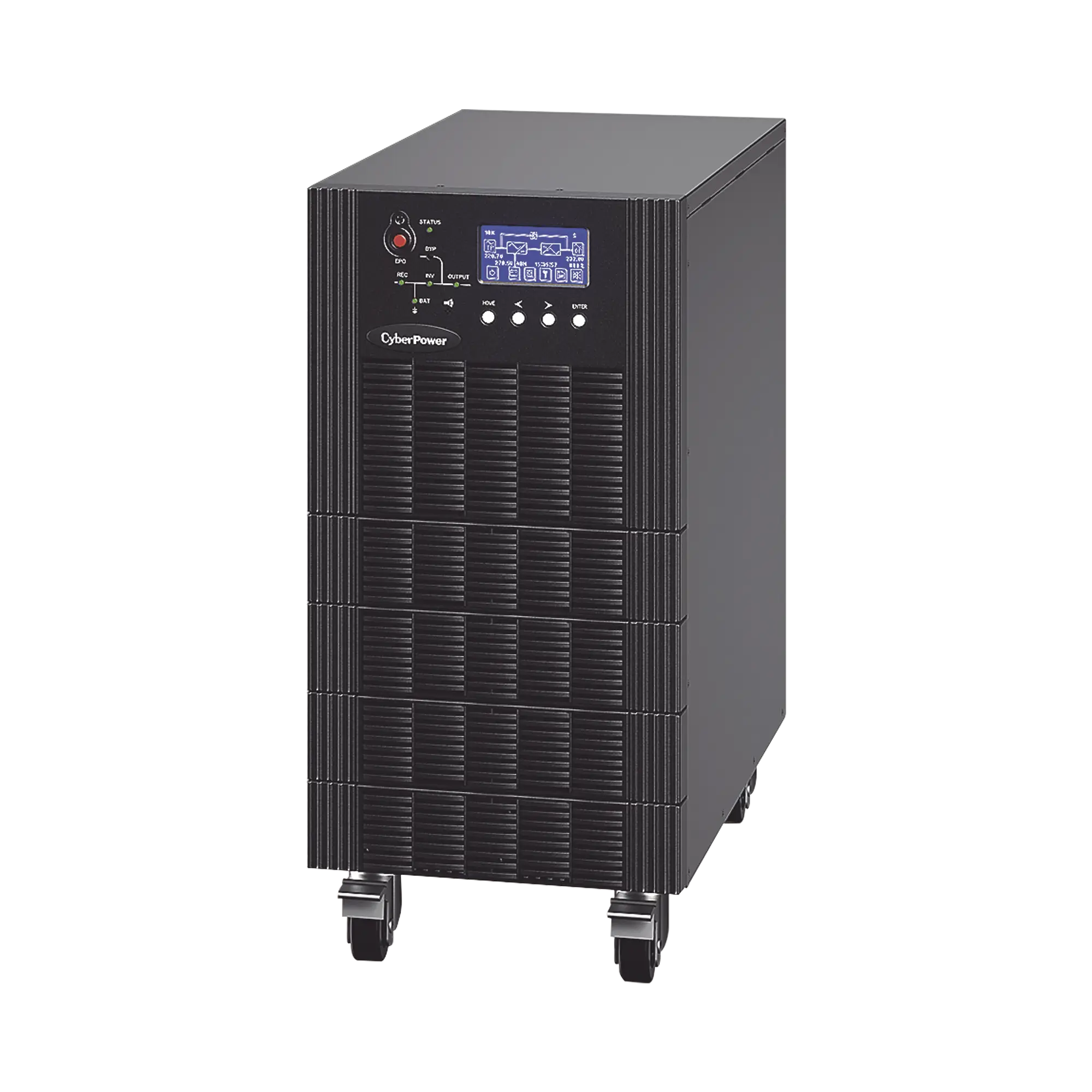 UPS Trifásico de 10 kVA/10 kW, Topología Online Doble Conversión, Voltaje de 208/220 Vca de L-L, Respaldo de 5 Minutos al 100% de Carga, Incluye Módulo y Banco de Baterías