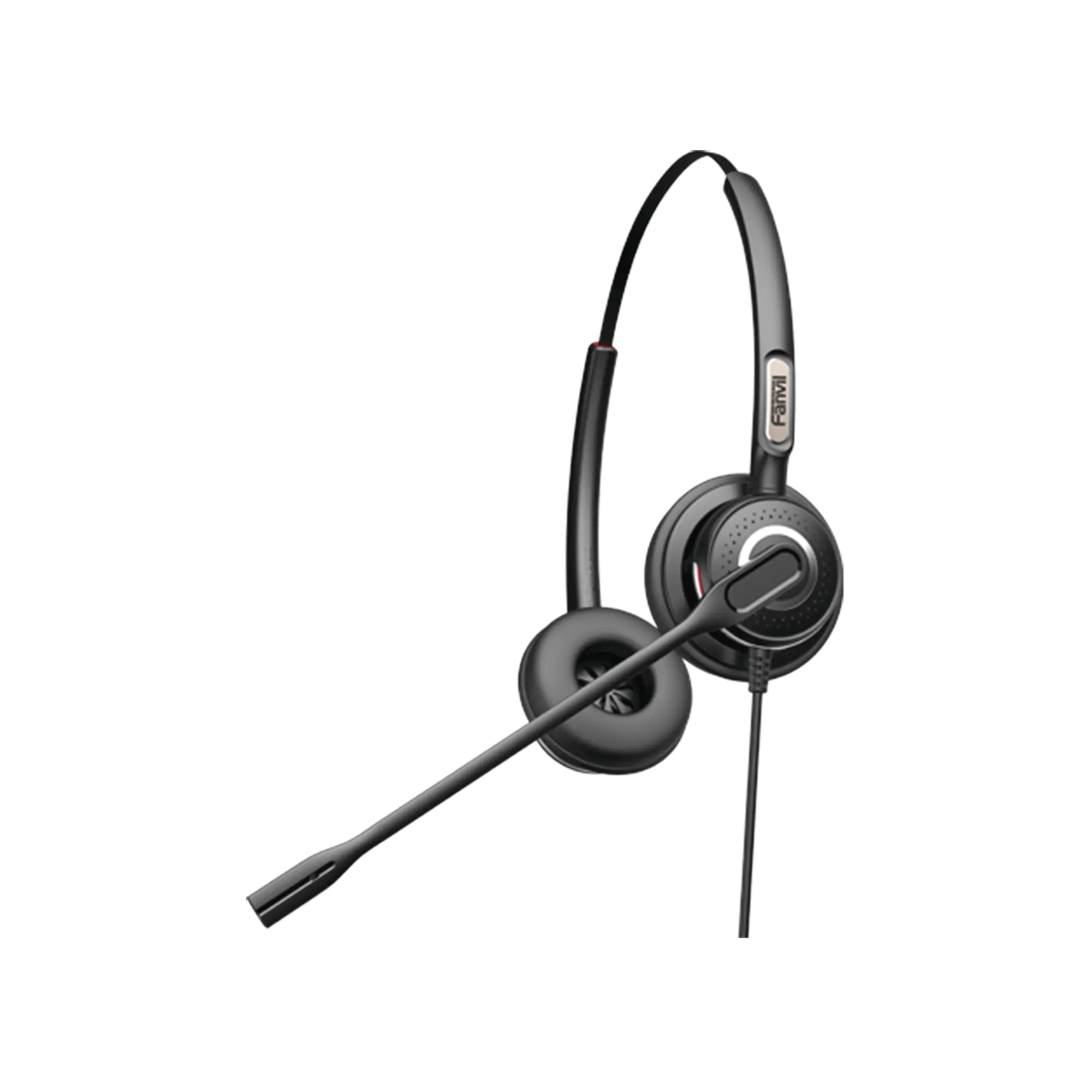 Diadema binaudal (duo) con tecnología antishock para teléfonos IP FANVIL y Polycom con micrófono de cancelación de ruido, larga durabilidad