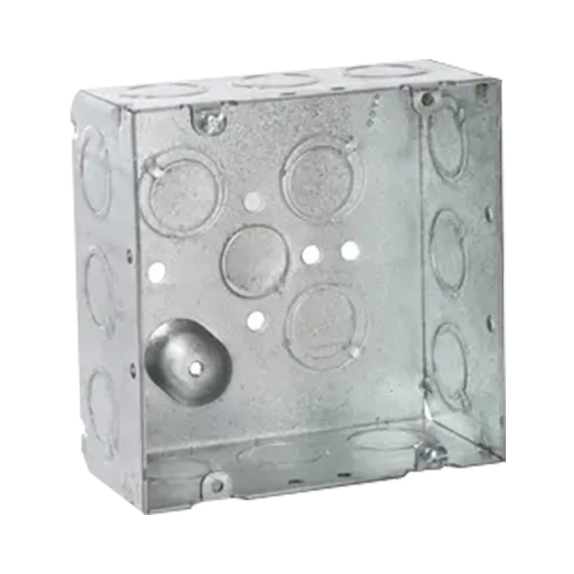 Caja Cuadrada 4 11/16 x 4 11/16″/ Profundidad de 2- 1/8″/ Cuenta 1 Entrada de 1/2″ y 15 TKO (1/2″-3/4″).