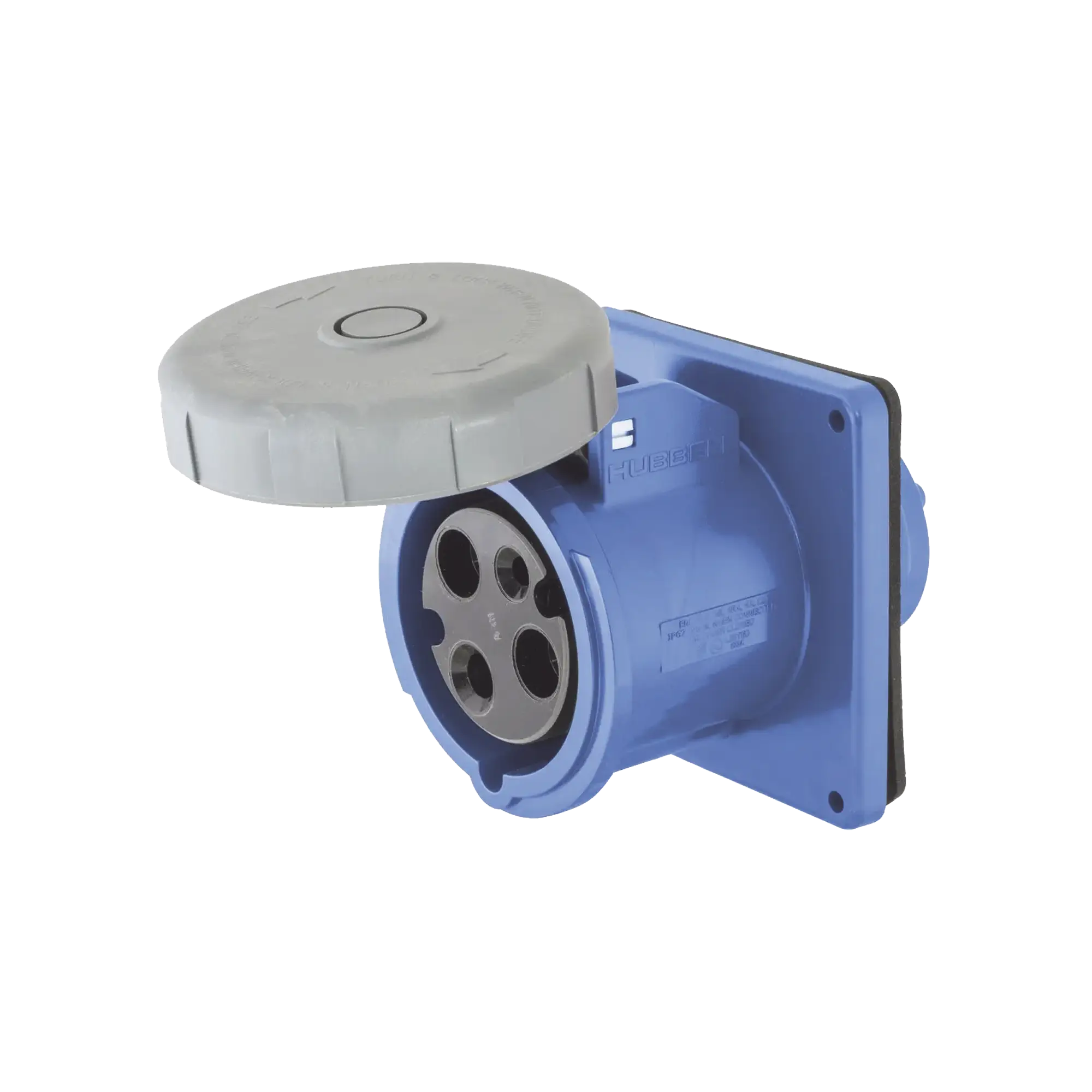Tomacorriente hermético industrial 30 A, 250 V CA, 2 Polos 3 Hilos, IP 67. Grado Industrial.
