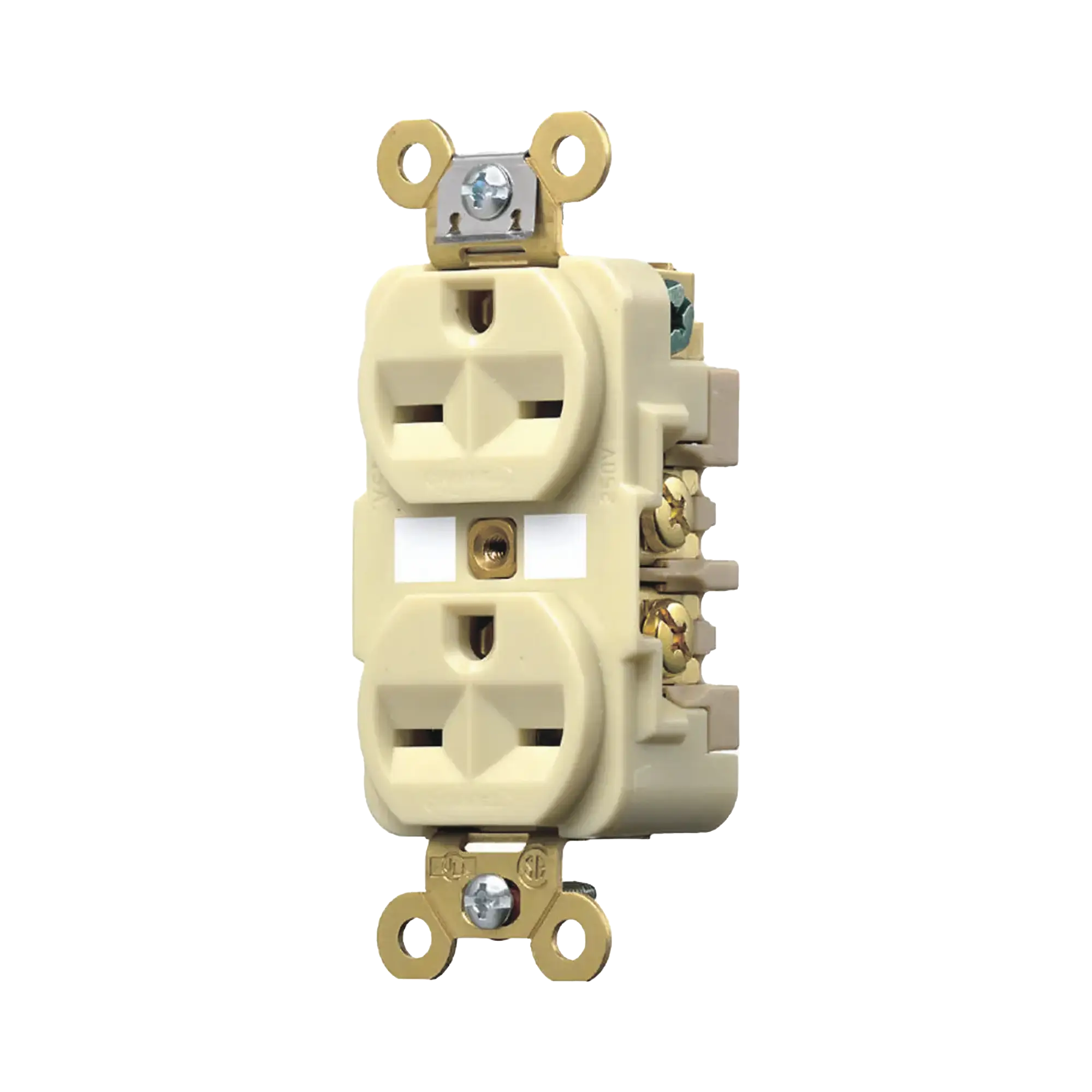 Contacto Dúplex 15 A 250 V / 2 Polos 3 Hilos / Nema 6-15R / Grado Industrial /Color Marfil.