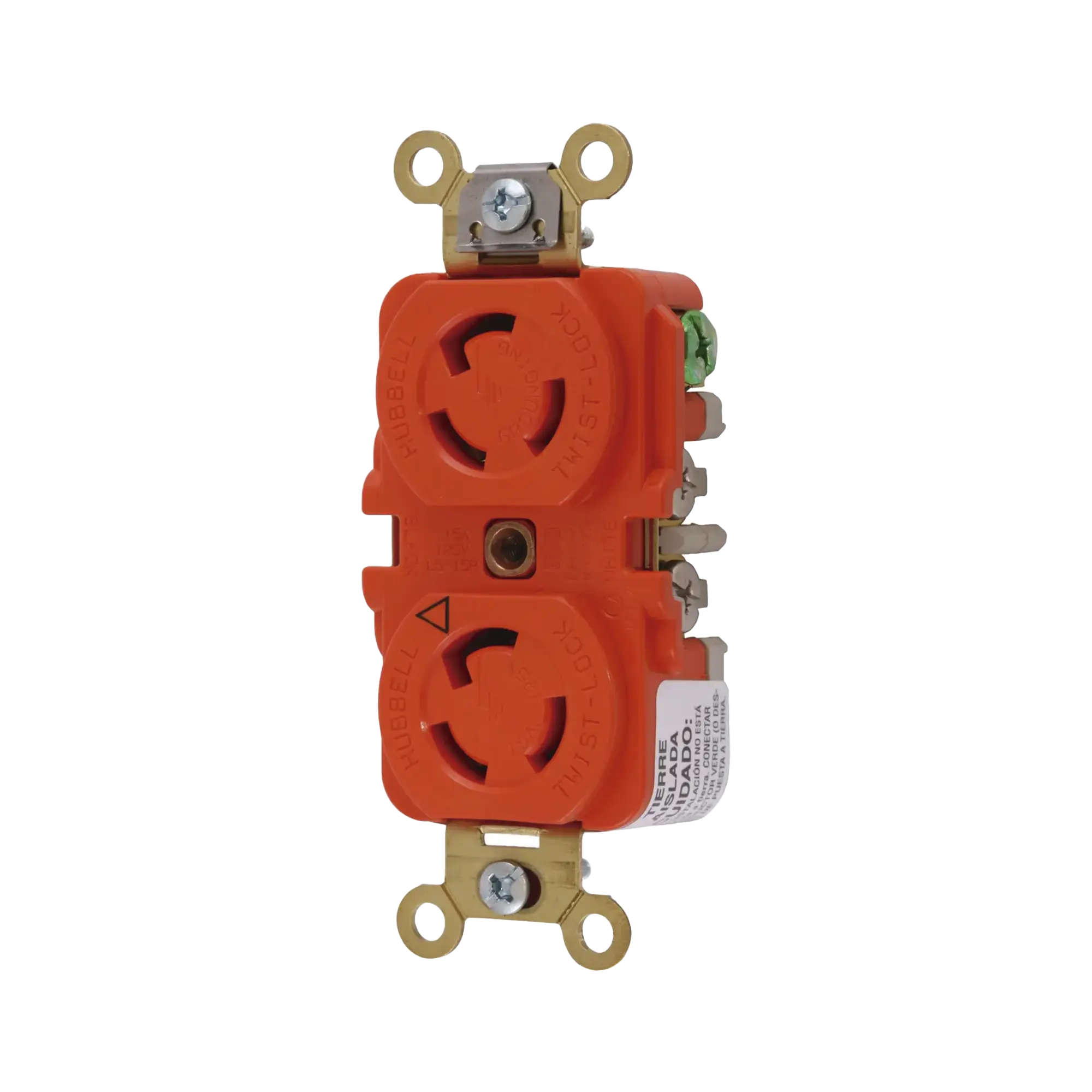 Receptáculo Duplex de Media Vuelta/ 15 A 125 V CA / 2 Polos 3 Hilos / Nema L5-15R.