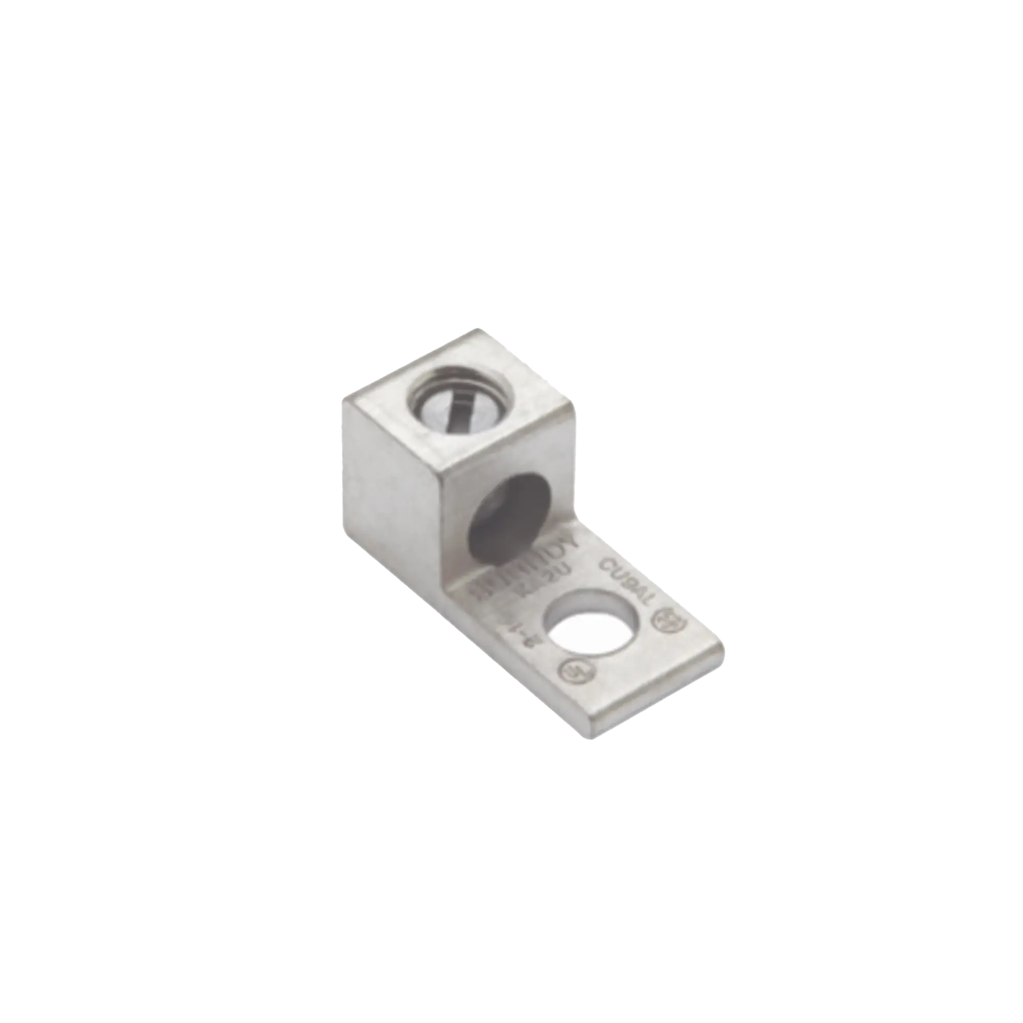 Terminal Universal de Aluminio Estañado/ 1 Orificio para Calibre 14- 2 AWG / Perno de 1/4″ / Para Conductores de AL y CU.