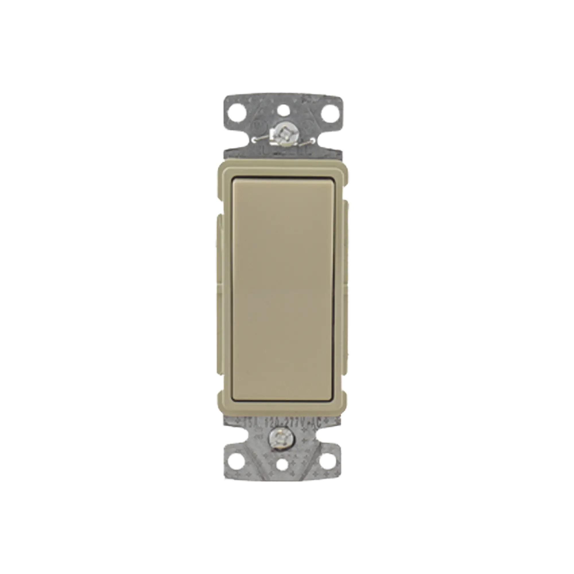 Interruptor Unipolar Residencial 15 A 120-277 V / Cableado Lateral y Trasero / Color Marfil.