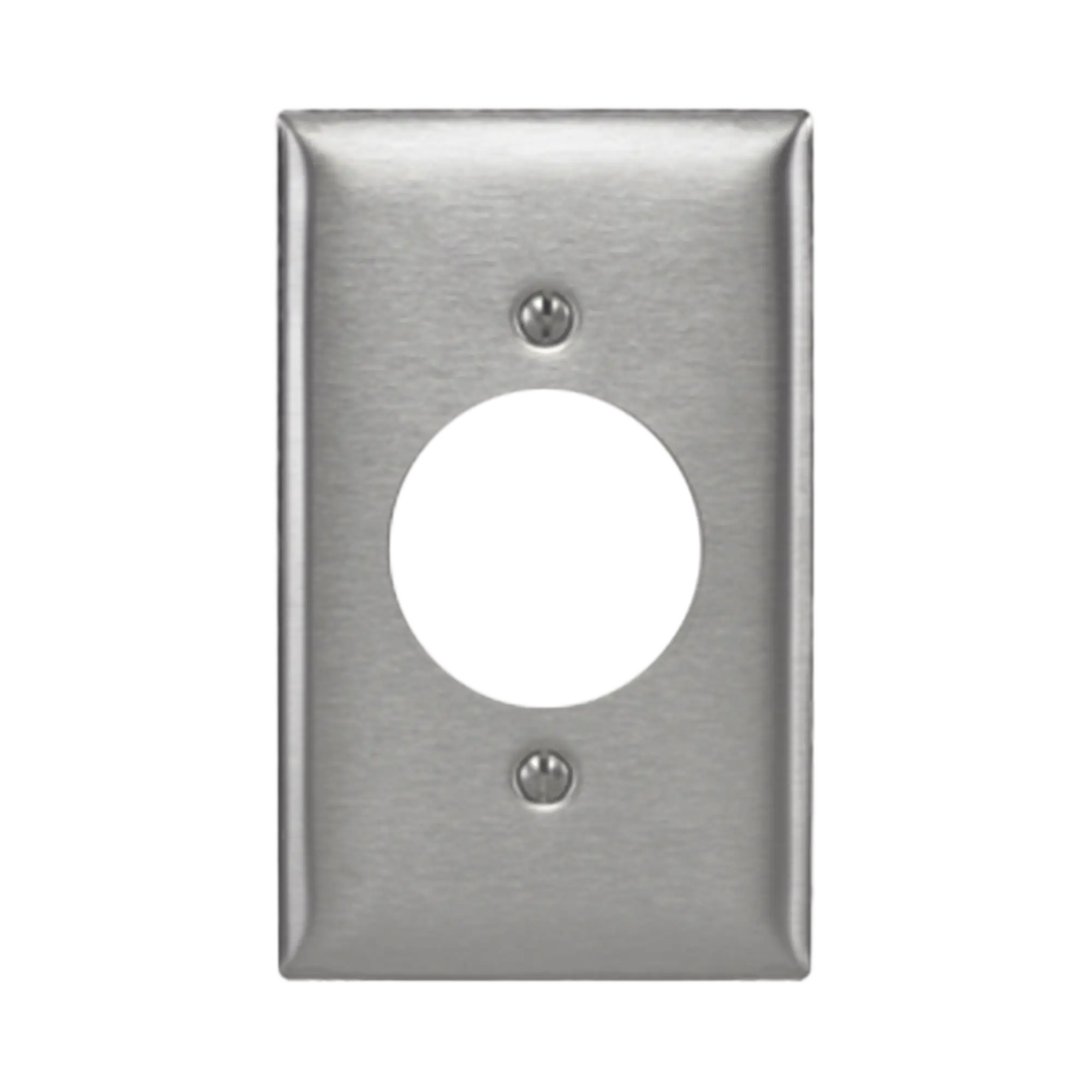 Placa para Receptaculo Sencillo 20 y 30 A de Media Vuelta/ 1.6″ (40 mm) / Acero Inoxidable.