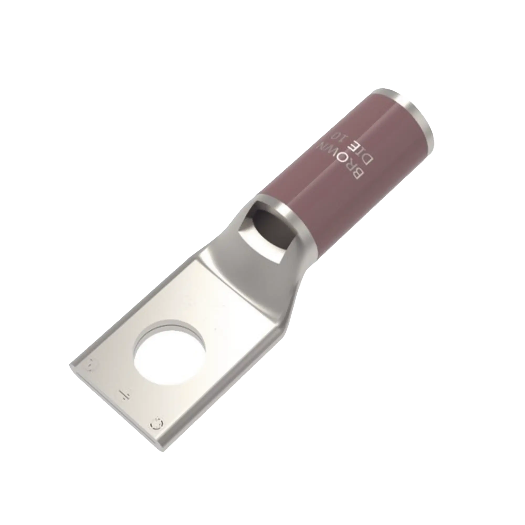 Zapata Terminal de Compresión de Cobre Electrolítico Estañado de Cañón Corto para Tornillo de 1/2″ y Calibre 2 AWG.