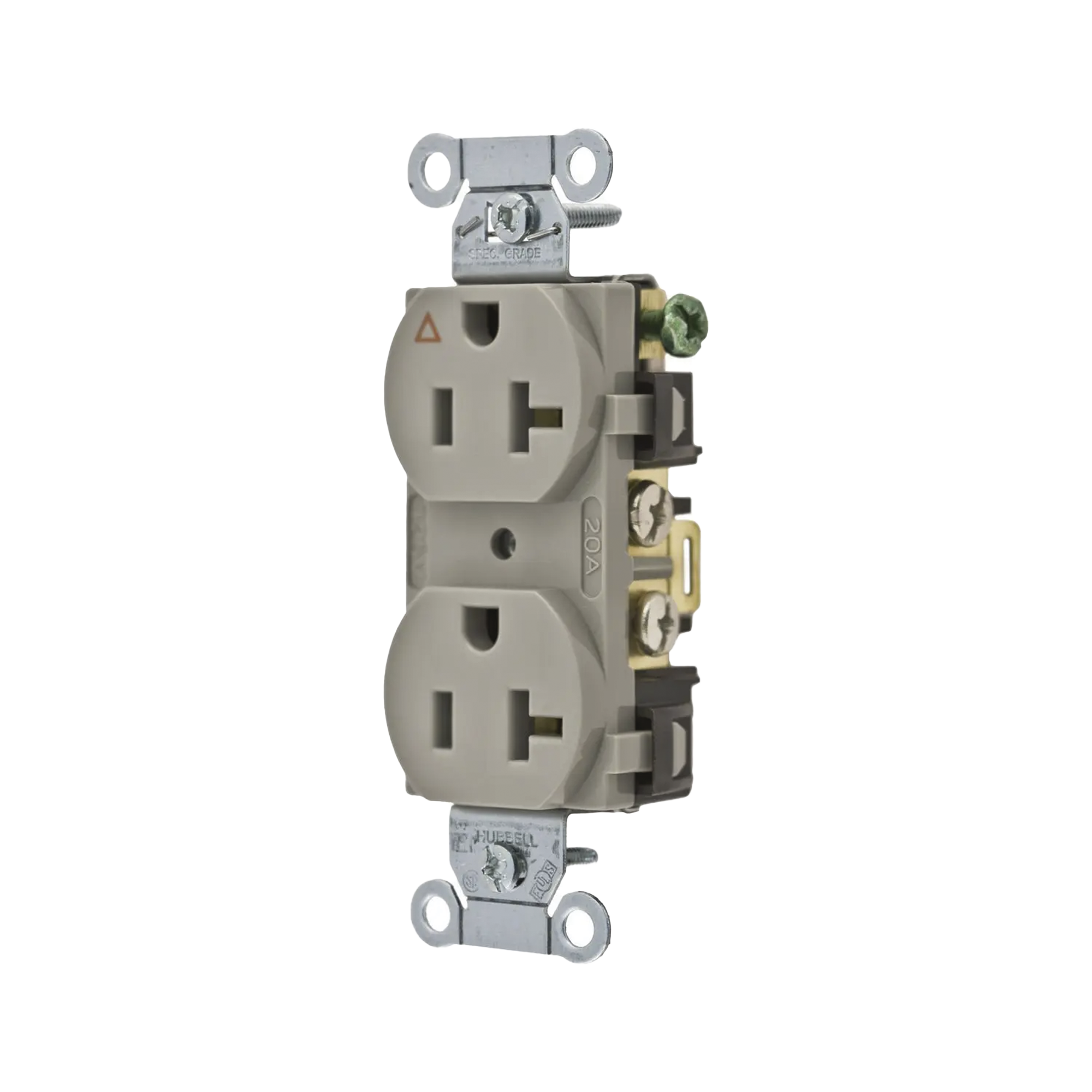 Contacto Dúplex Conexión a Tierra Aislada/ 20 A 125 V/ 2 polos 3 Hilos/ Color Gris/ Nema 5- 20R/ Grado Comercial.