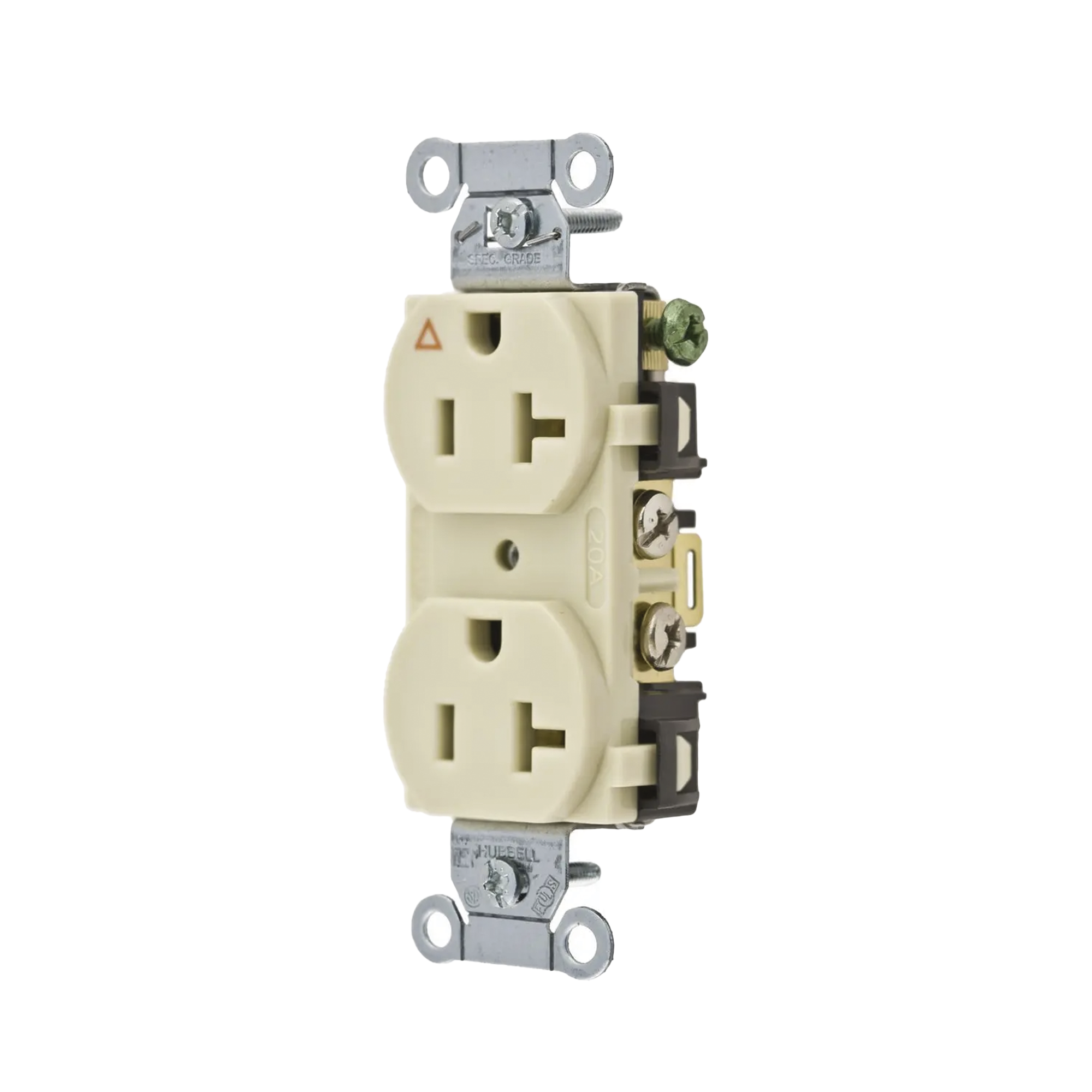 Contacto Dúplex Conexión a Tierra Aislada/ 20 A 125 V/ 2 polos 3 Hilos/ Color Marfil/ Nema 5- 20R/ Grado Comercial.