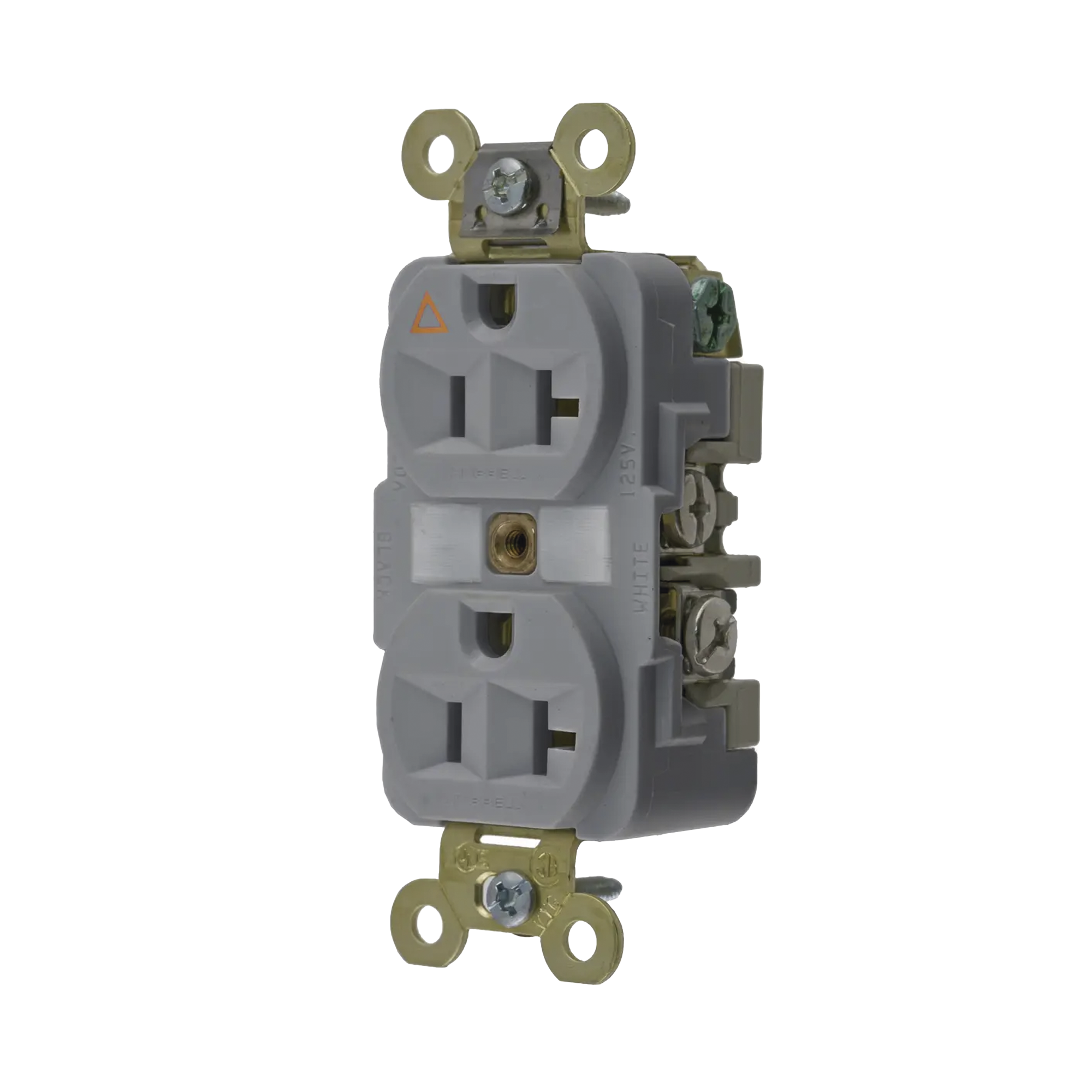 Contacto Dúplex Conexión a Tierra Aislada/ 20 A 125 V/ 2 polos 3 Hilos/ Color Gris/ Nema 5- 20R/ Grado Industrial.